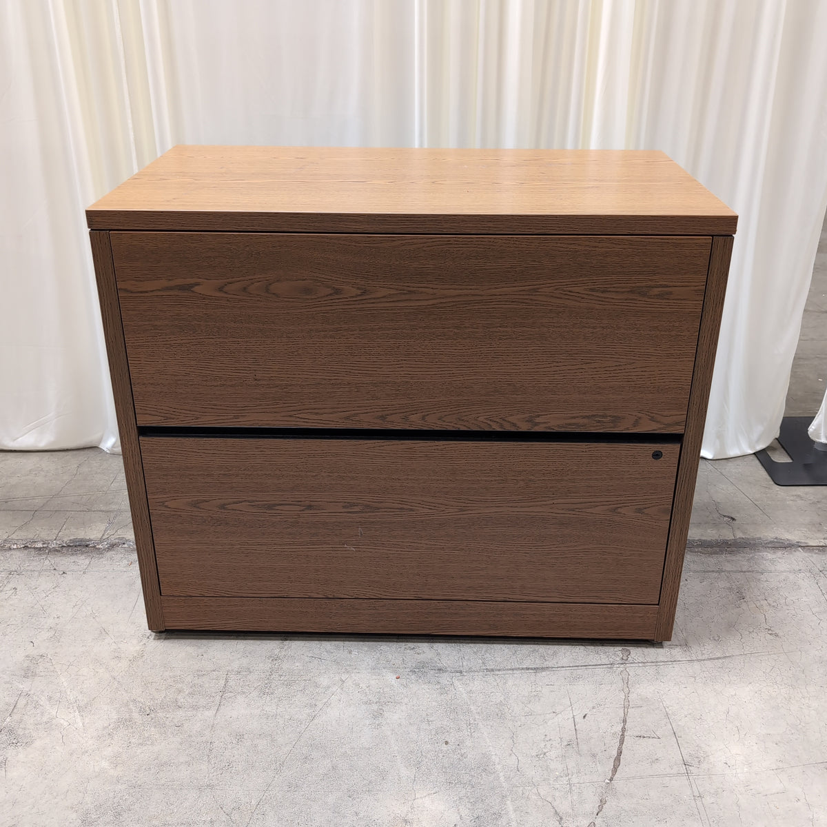 Medium Brown Two-Drawer Lateral File Cabinet