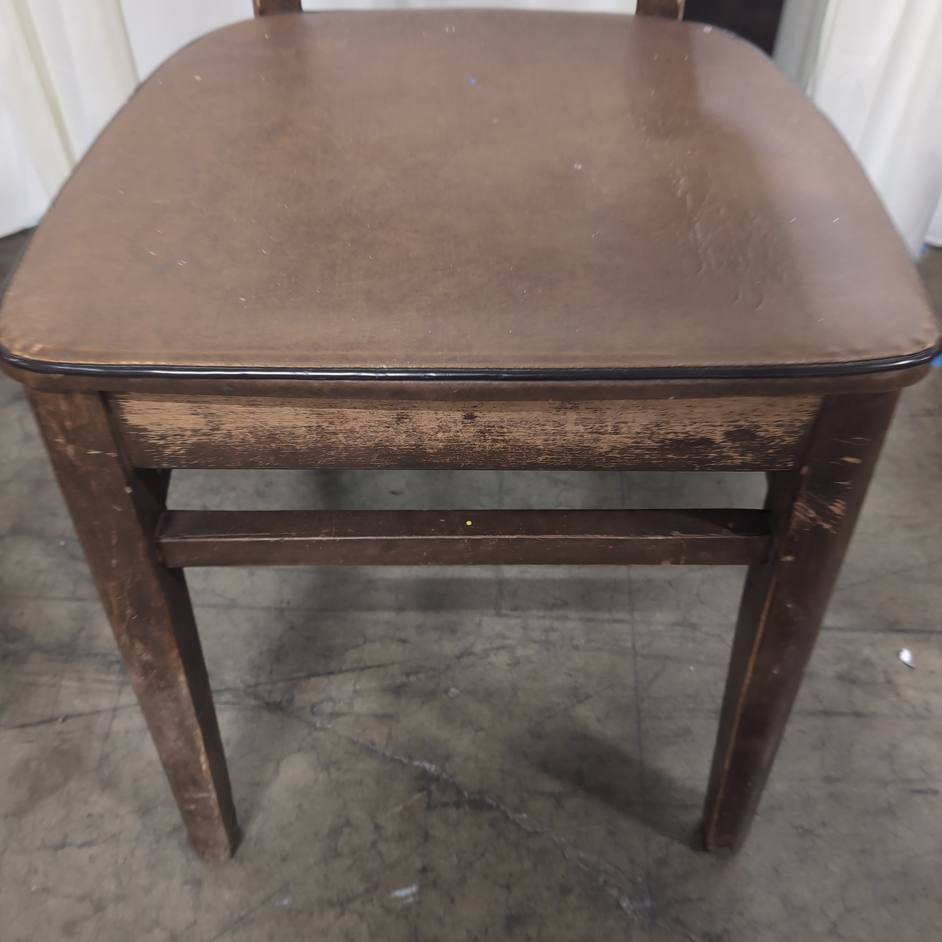 Brown Upholstered Wood Dining Chair