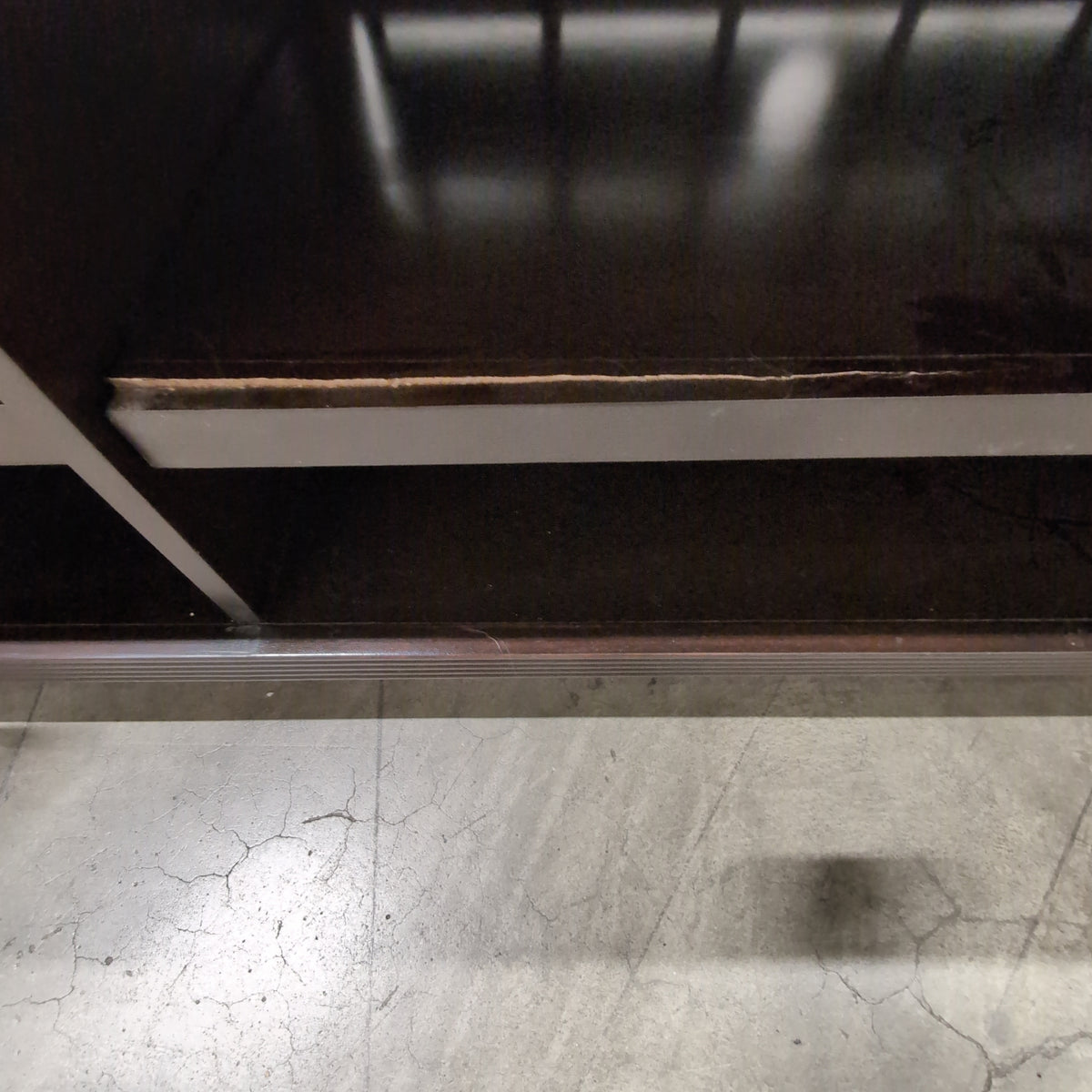 Dark Brown Wood TV Stand with Sliding Doors