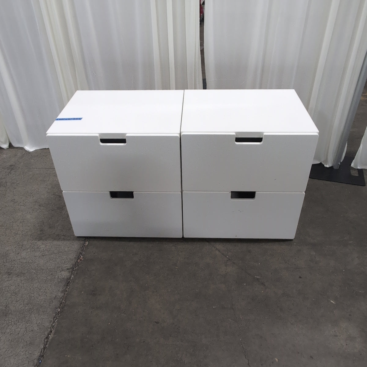 IKEA White Two-Drawer Modular Storage Unit with Recessed Pulls