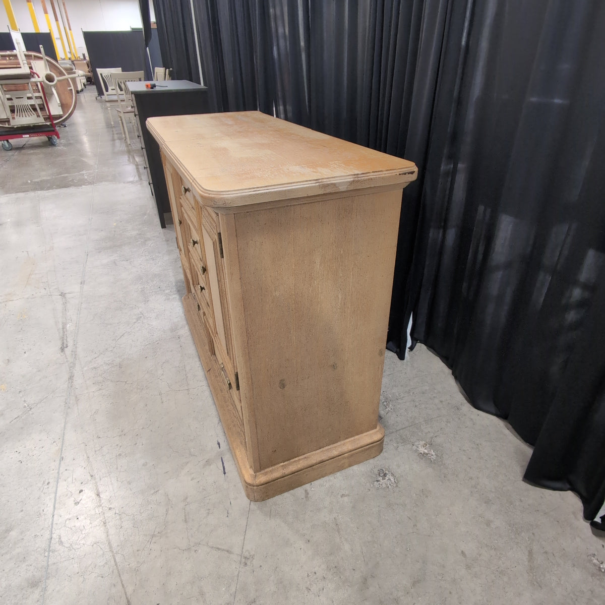 Traditional Light Wood Buffet with Brass Hardware