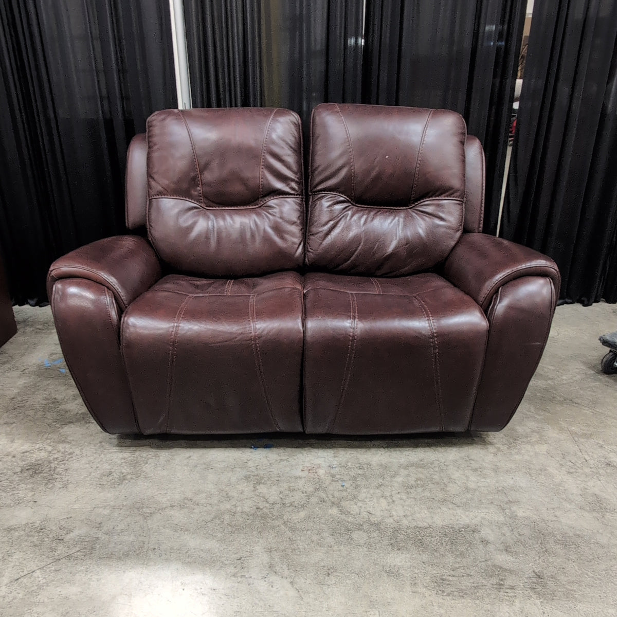 Flexsteel Dark Brown Leather Loveseat with Reclining Seats