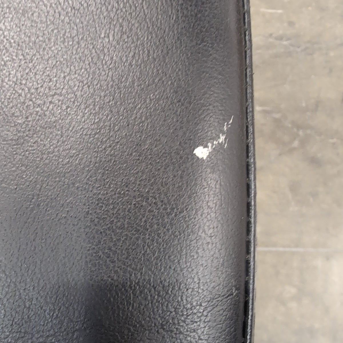 Black Rolled Arm Three-Cushion Couch in Leather