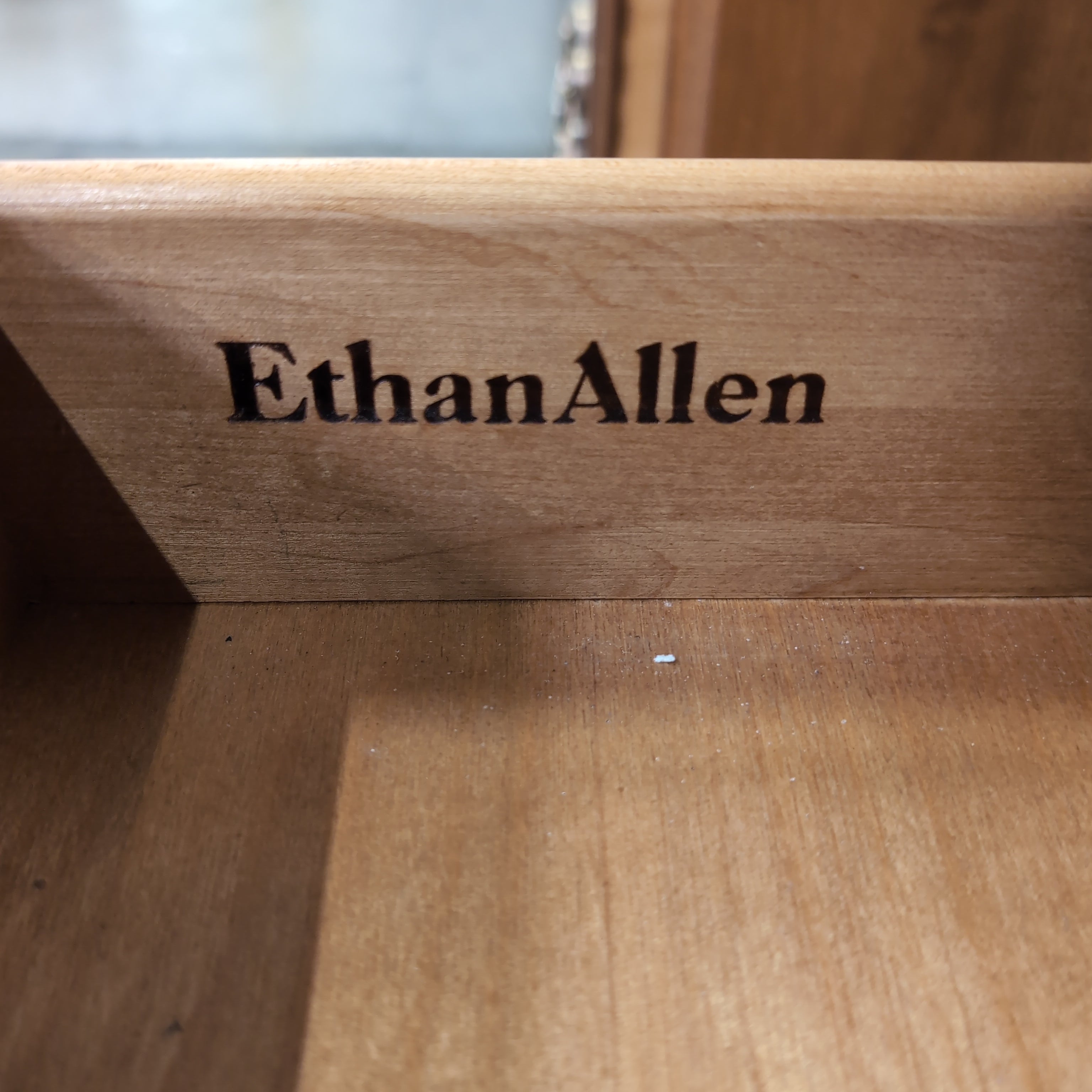 Ethan Allen Heirloom Nutmeg Maple Cabinet with Hutch