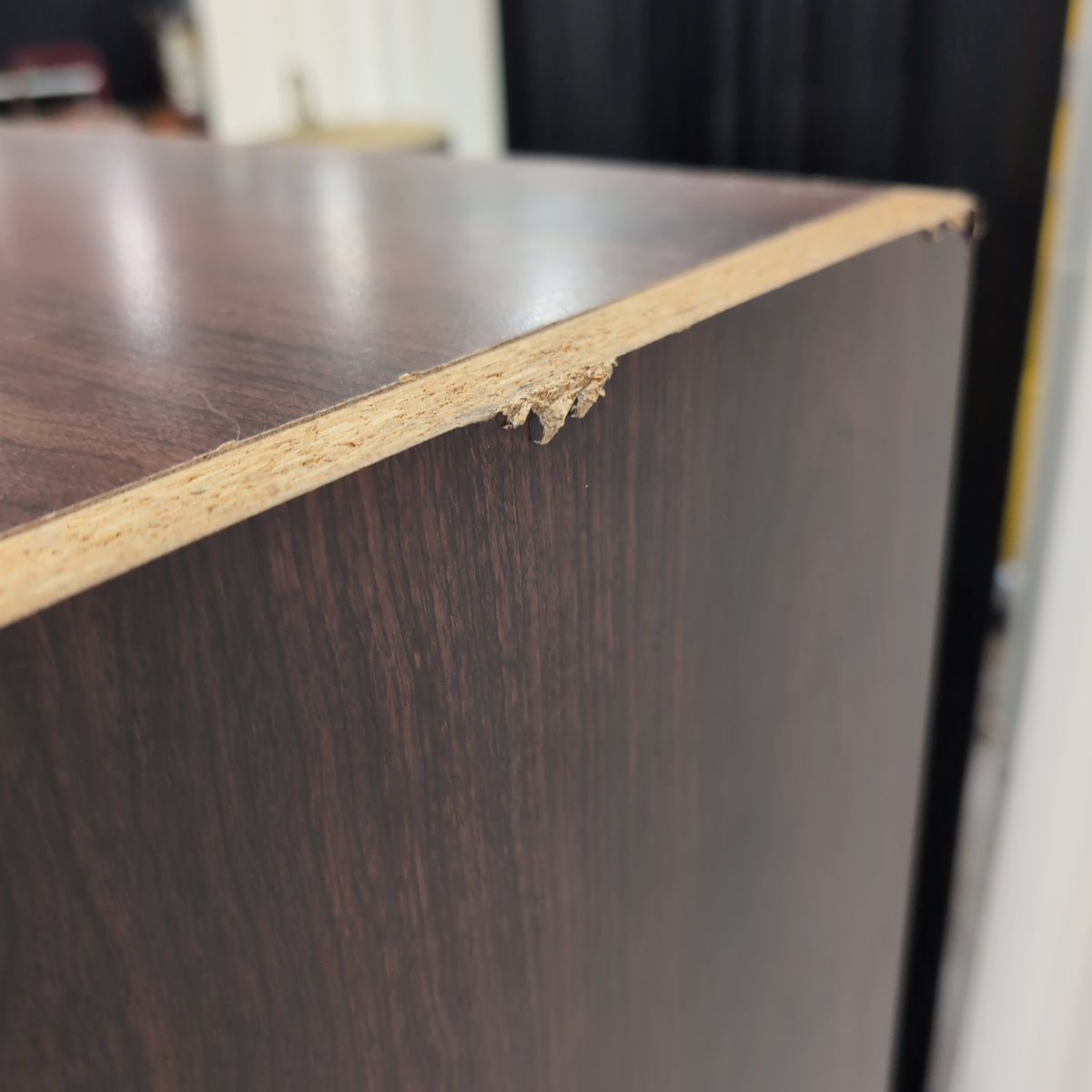 Tall Dark Brown Six-Shelf Bookcase