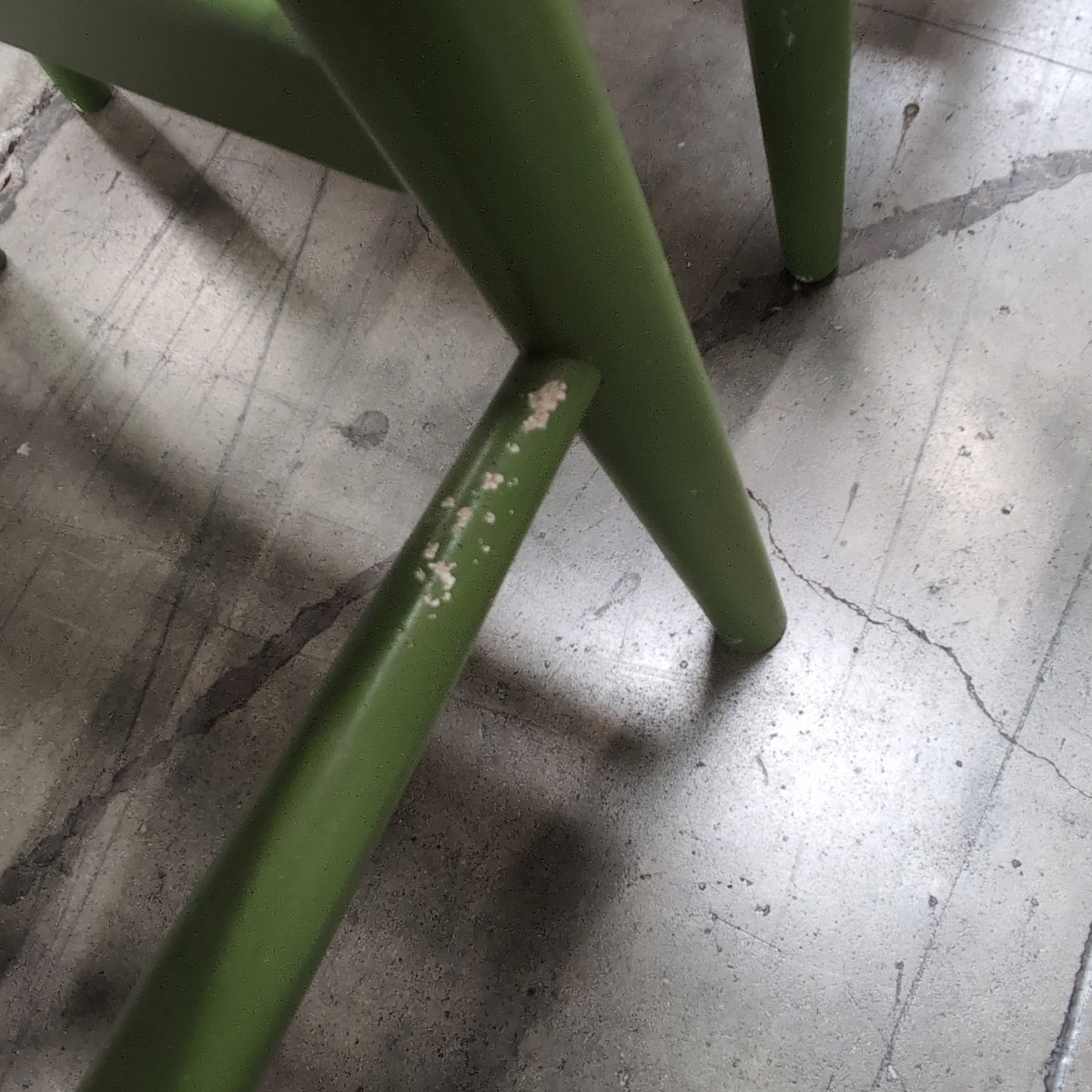 Green Wood Dining Chair with Woven Seat