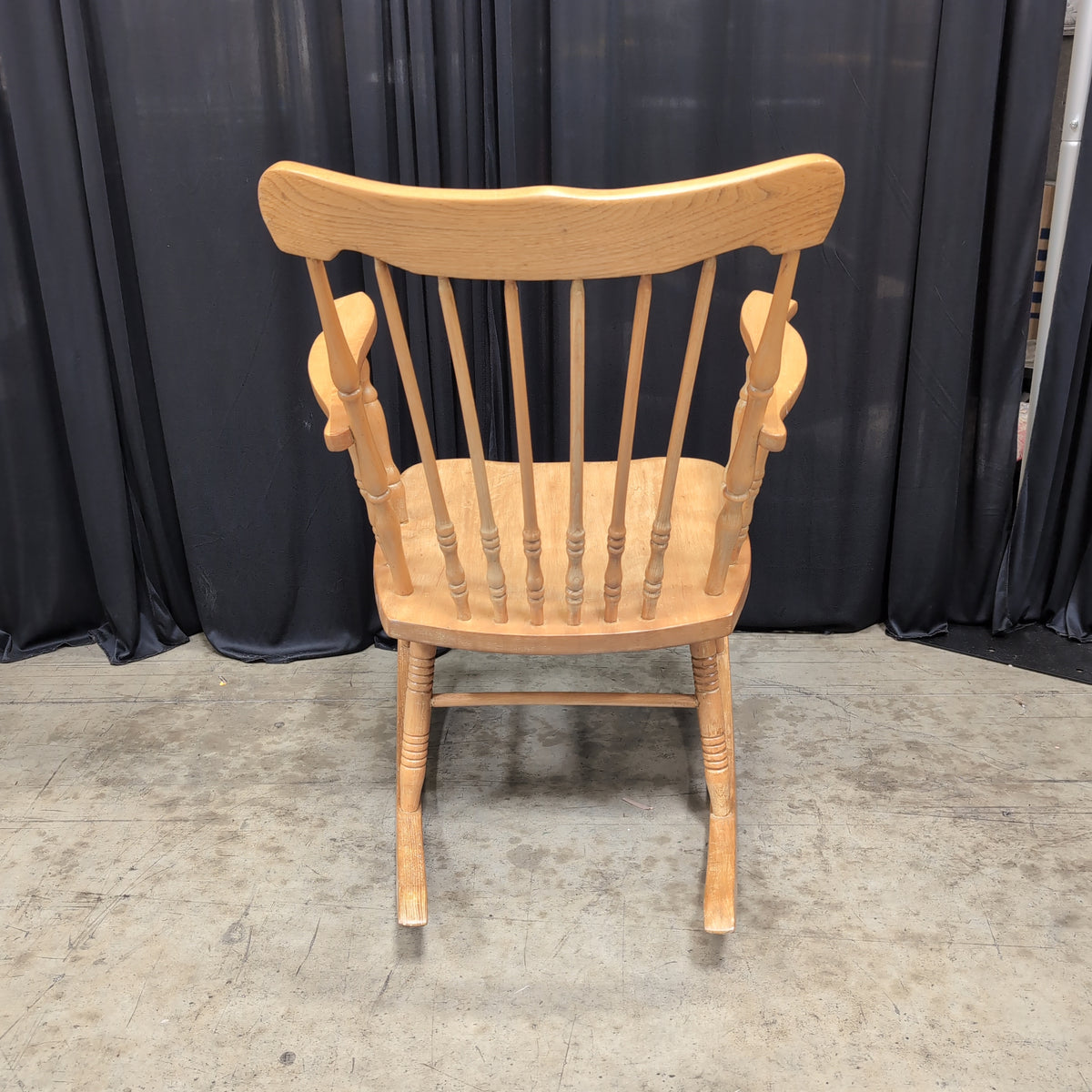 Natural Finish Spindle Back Rocking Chair