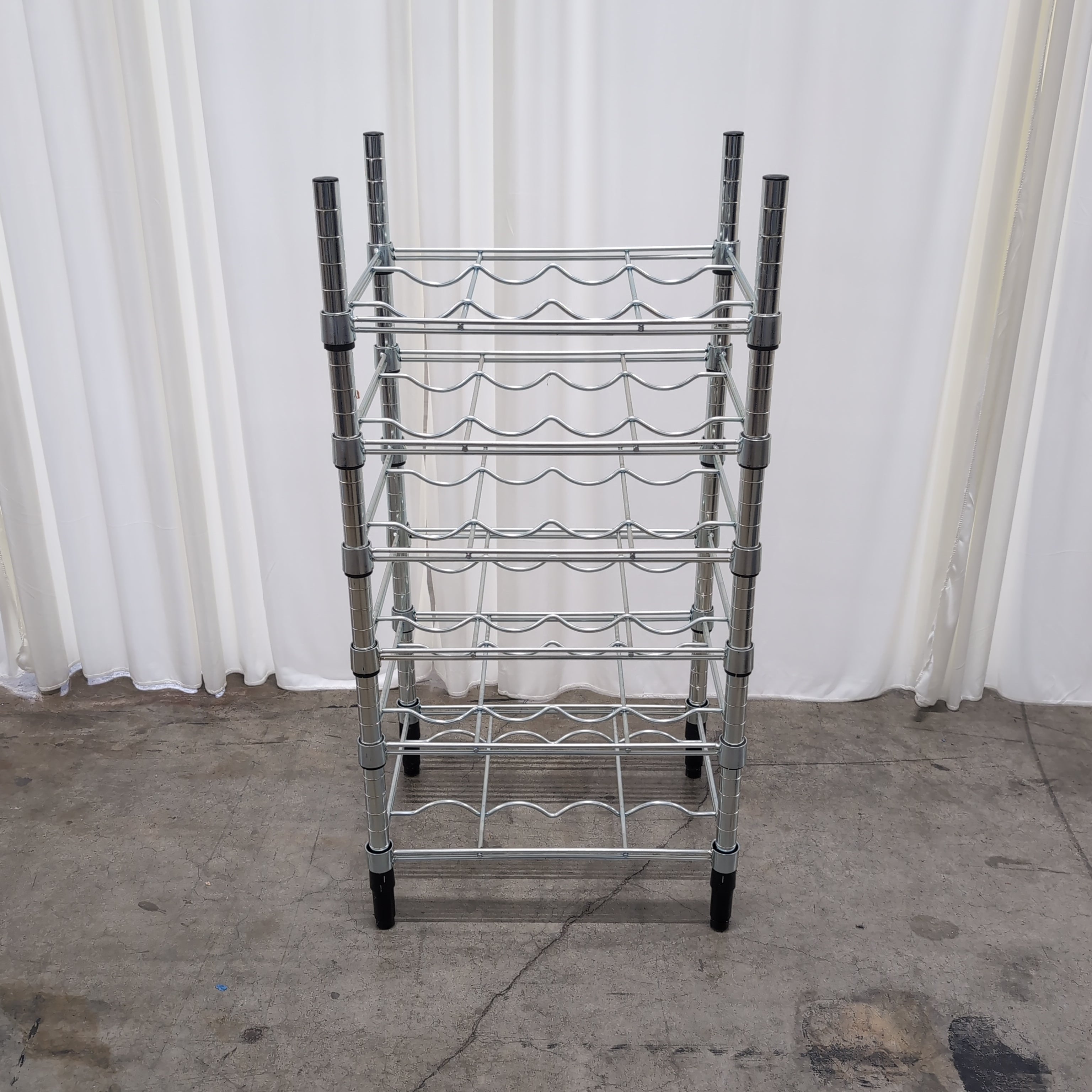 Chrome Five-Tier Bottle Wine Rack