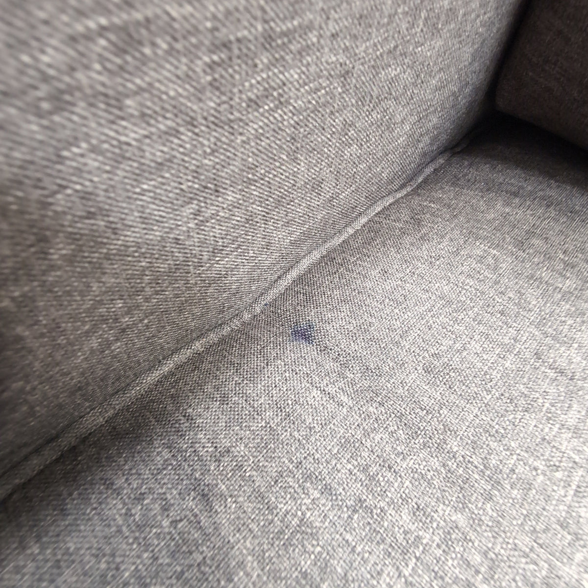 Grey Fabric Tufted Back Couch with Rolled Arms