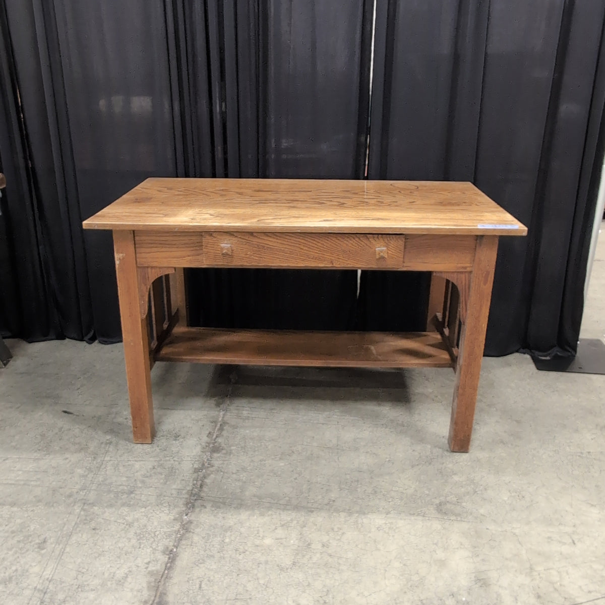 Arts and Crafts Style Wood Desk with Two Drawers