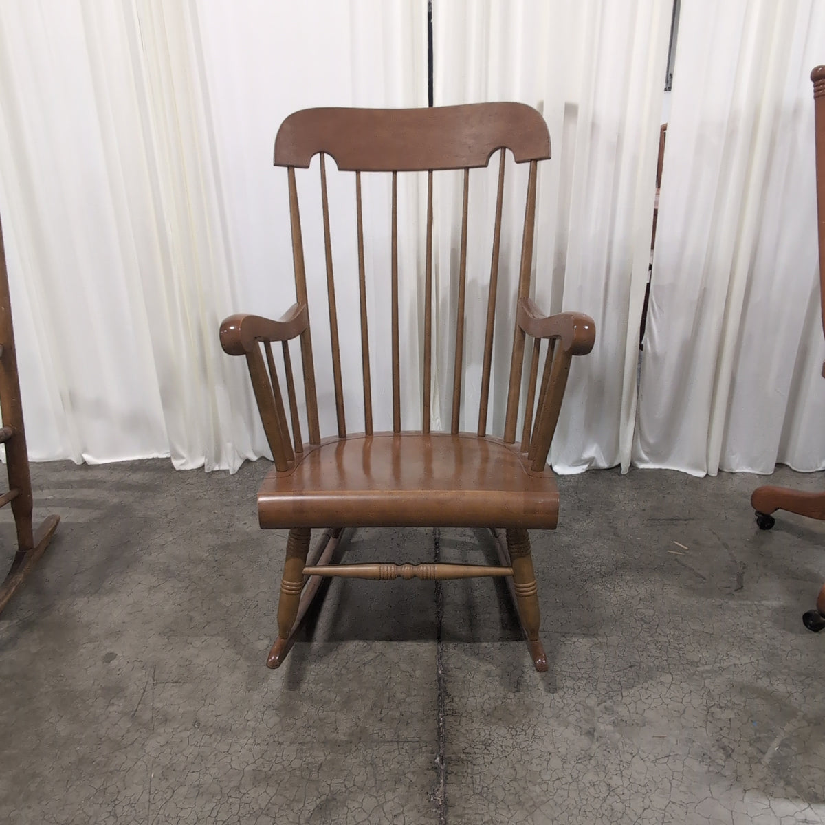 Authentic Furniture Products Traditional Spindle Back Rocking Chair in Brown Wood