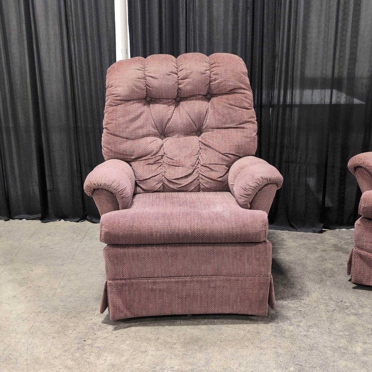 Best Chairs Inc. Plush Dusty Rose Tufted Fabric Recliner