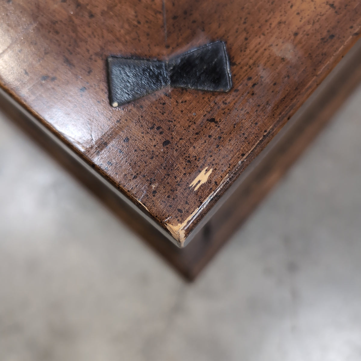 Vintage Carved Wood End Table with Cabinet Doors