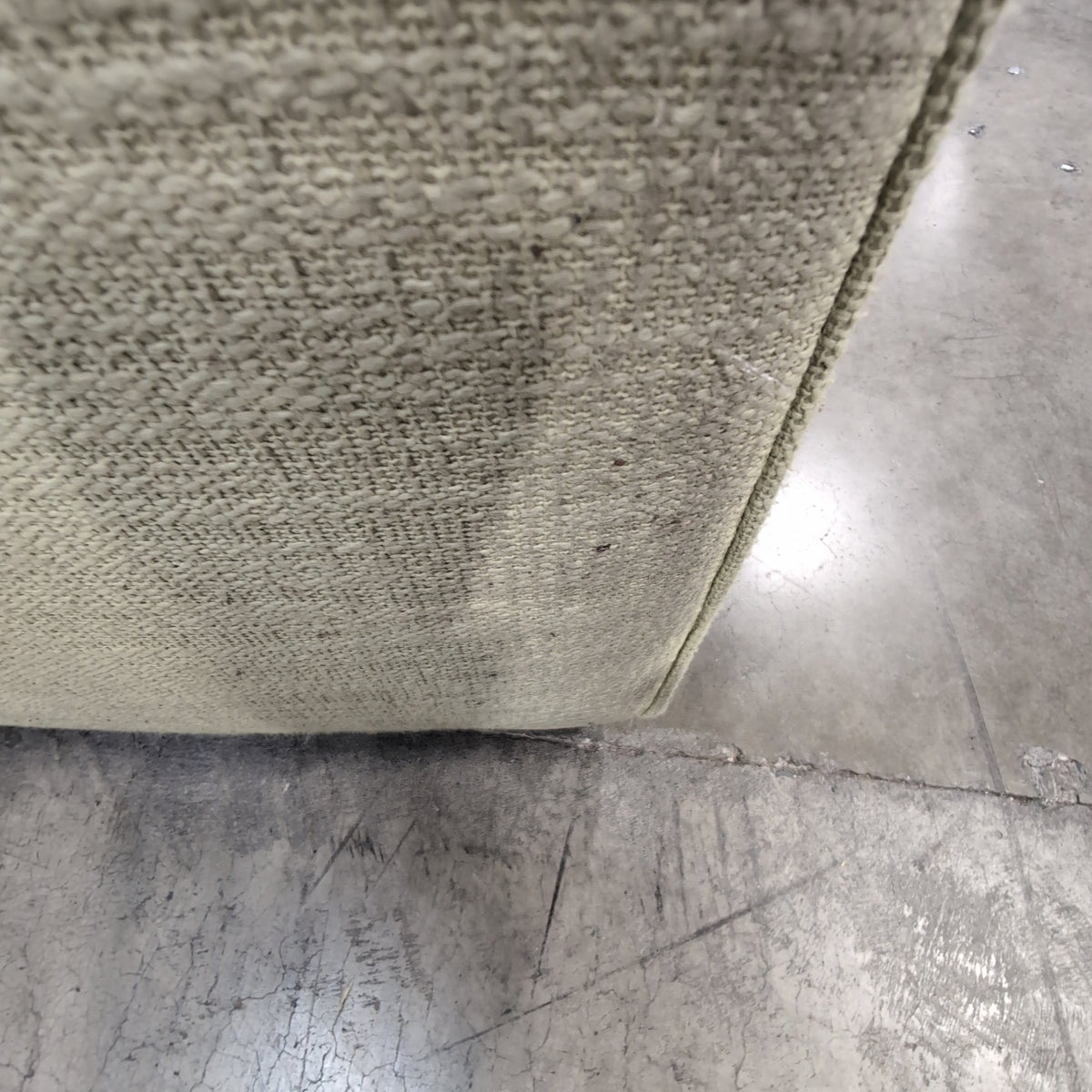 Light Green Upholstered Loveseat with Single Arm