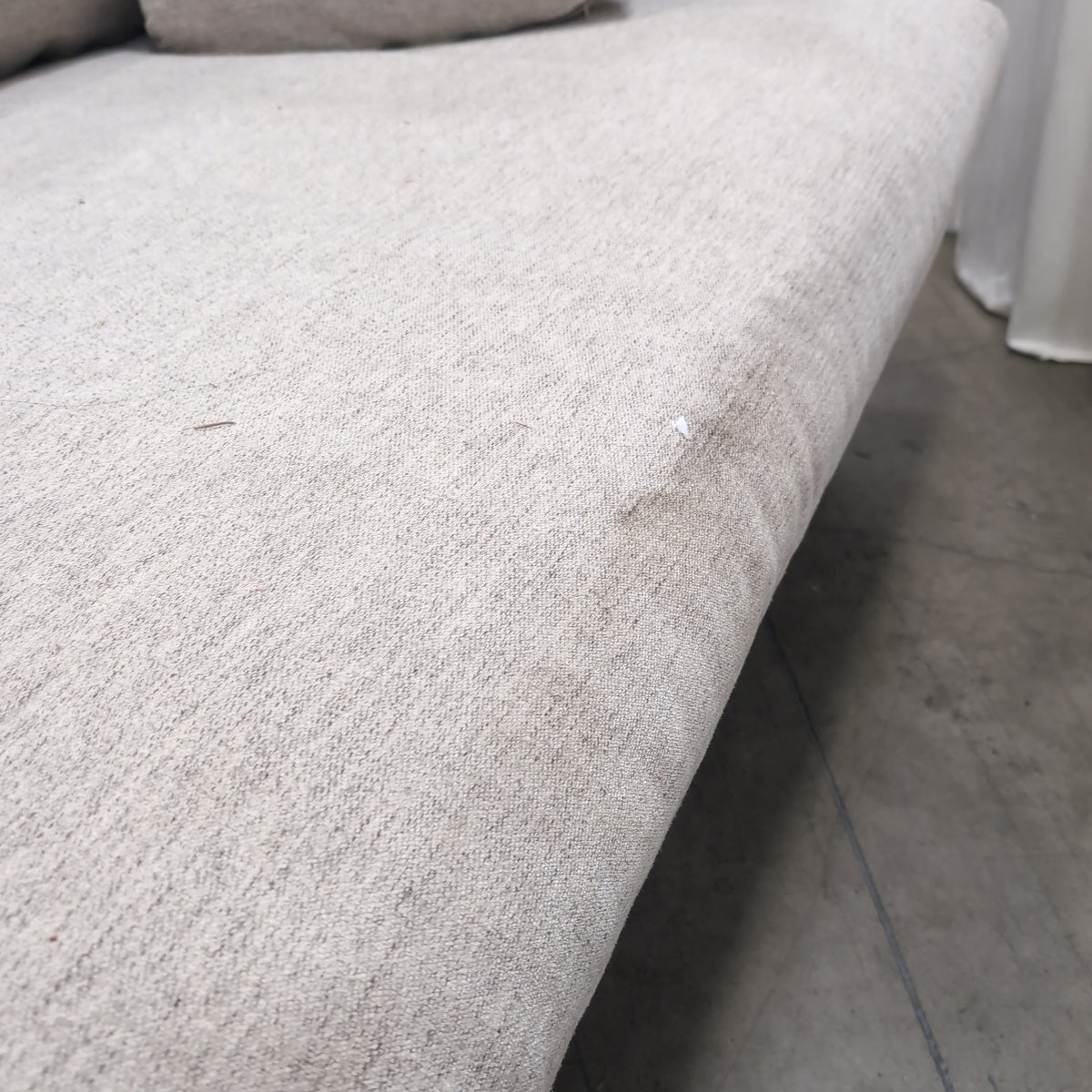 Minimalist Light Beige Woven Fabric Couch