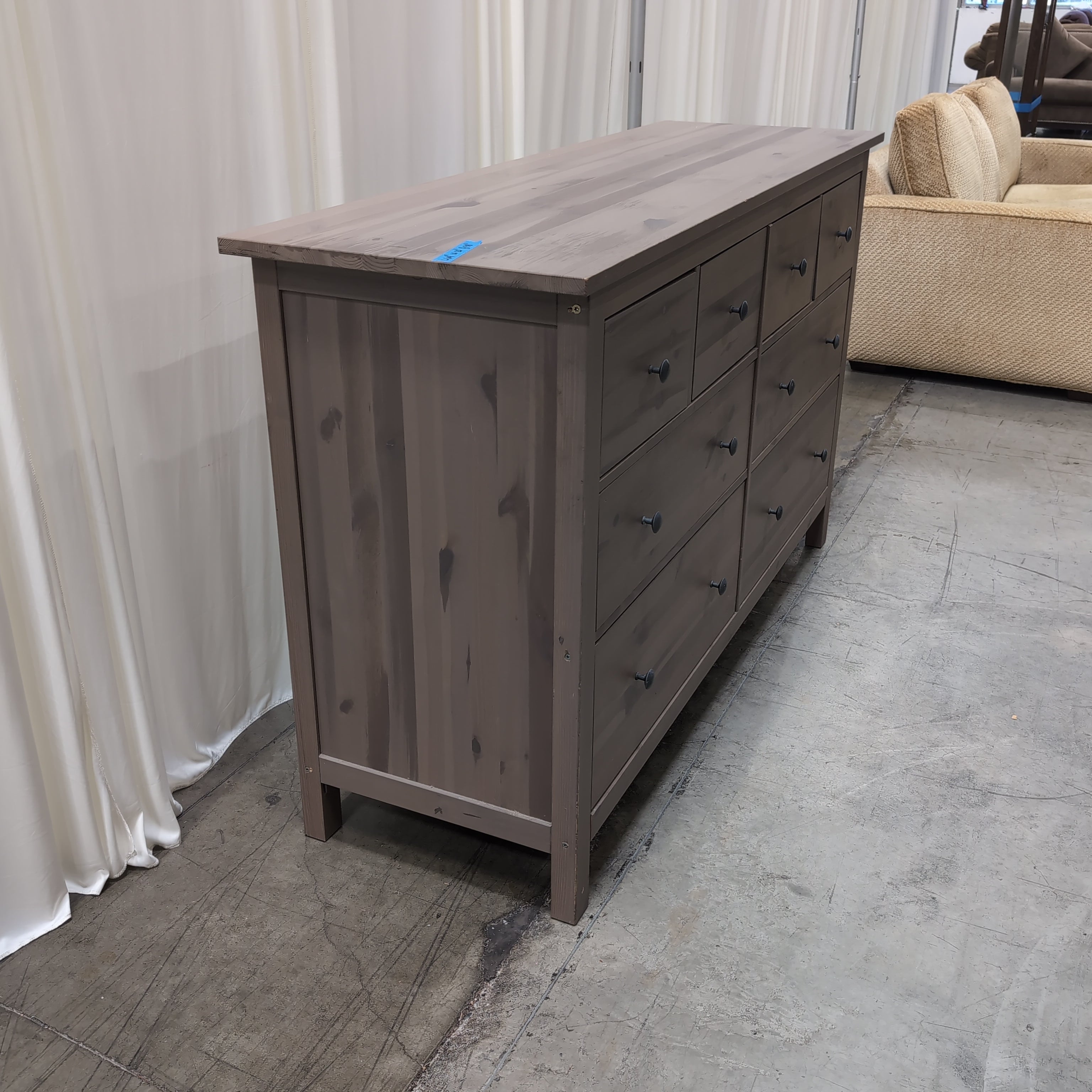 Greyish-Brown Wood Dresser with Light Top