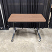 Brown Laminate Rectangular Utility Table with Casters