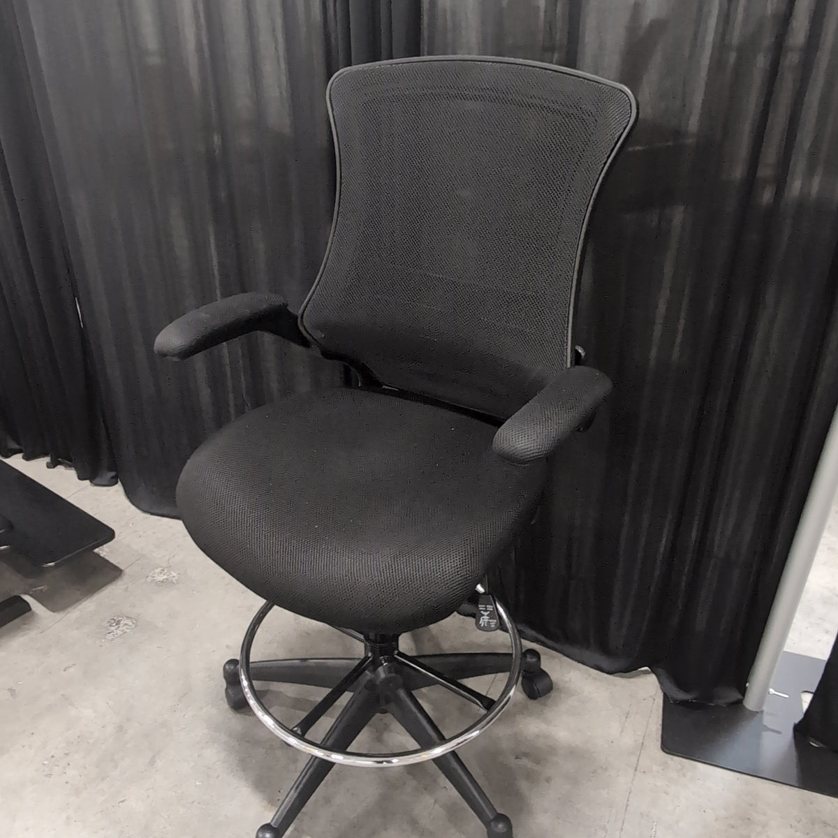 Black Mesh and Fabric Tall Office Chair with Foot Ring
