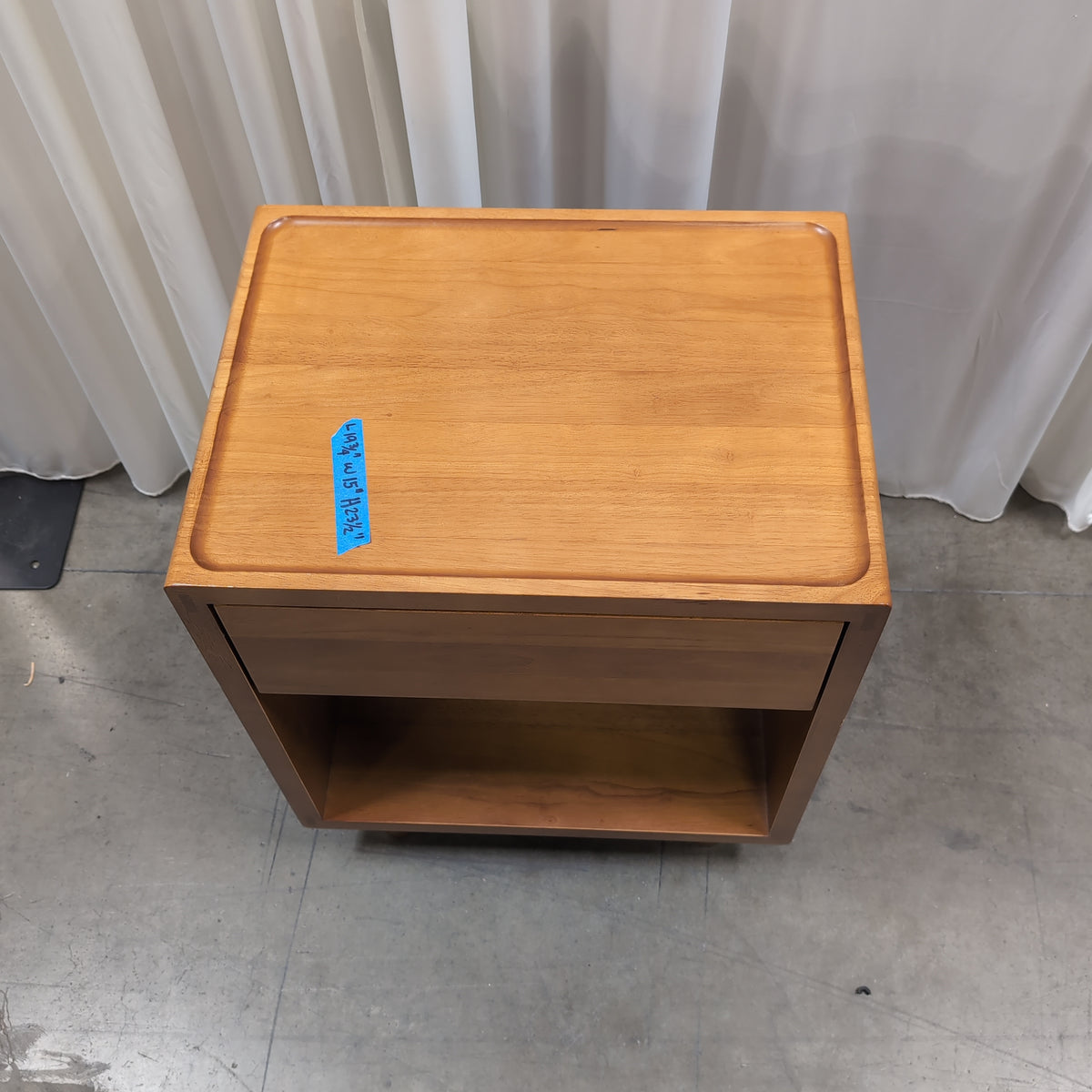 PRIMARK Honey Tone Wood Nightstand with Tray Top