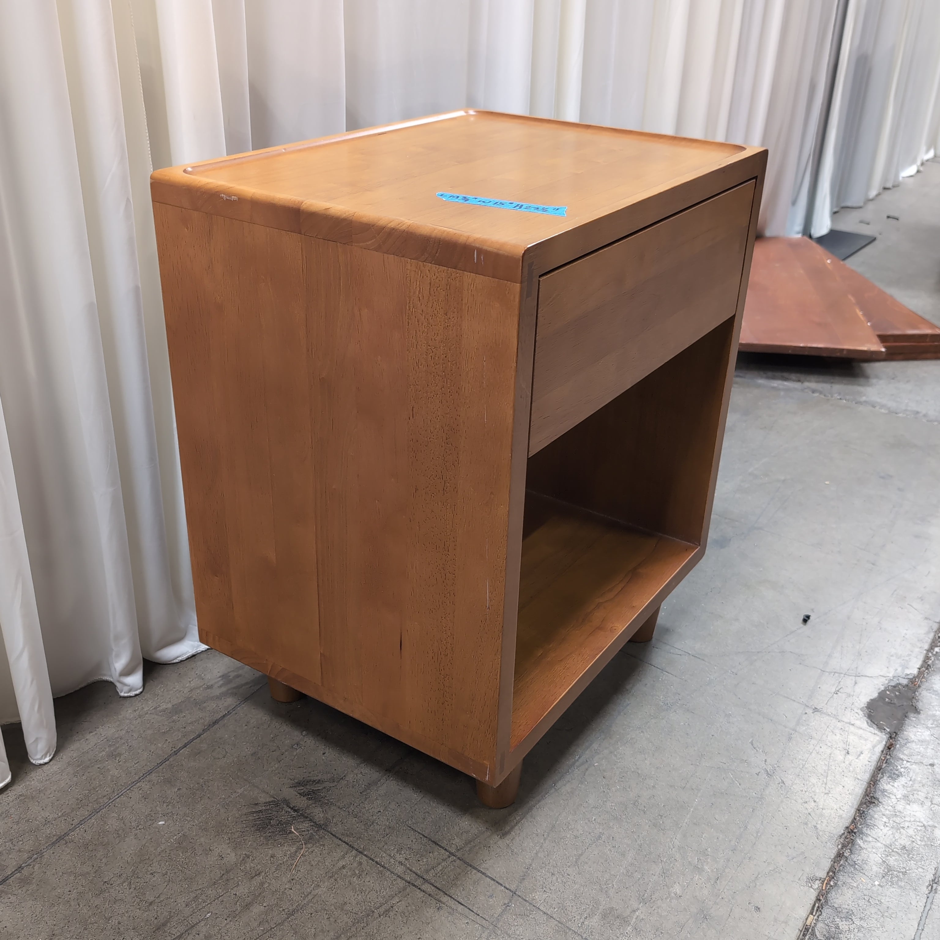 PRIMARK Honey Tone Wood Nightstand with Tray Top