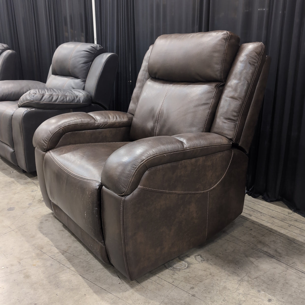 Brown Faux Leather Recliner Chair with Side Lever