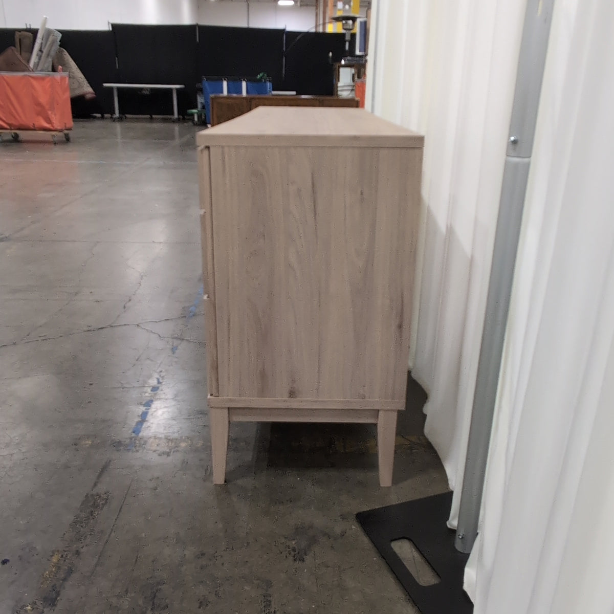 Light Wood Geometric Paneled Buffet