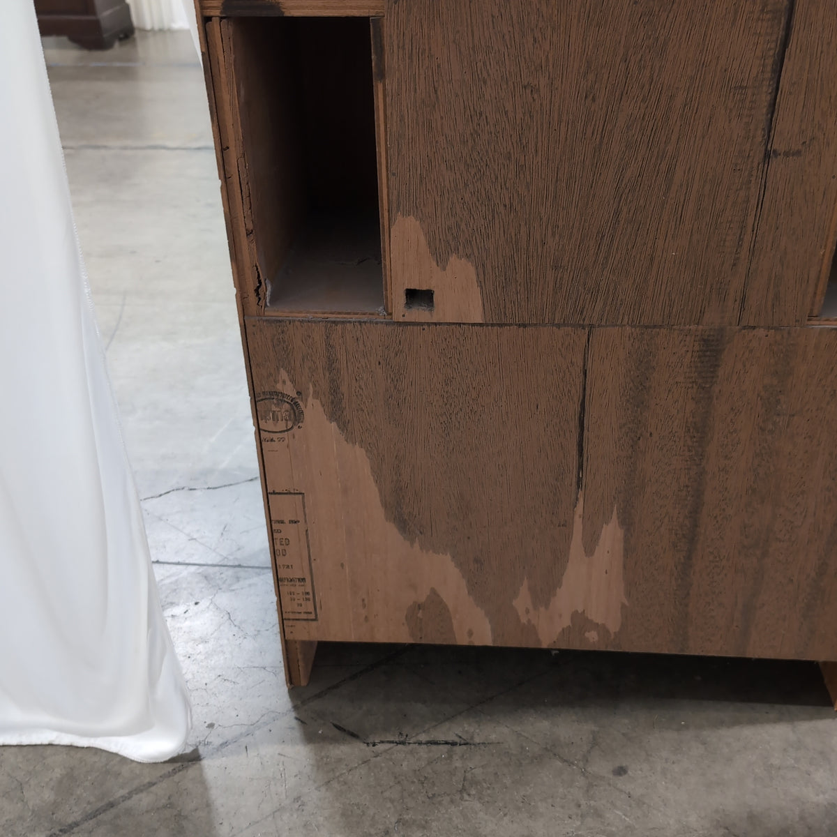 Natural Wood Multi-Compartment Storage Cabinet