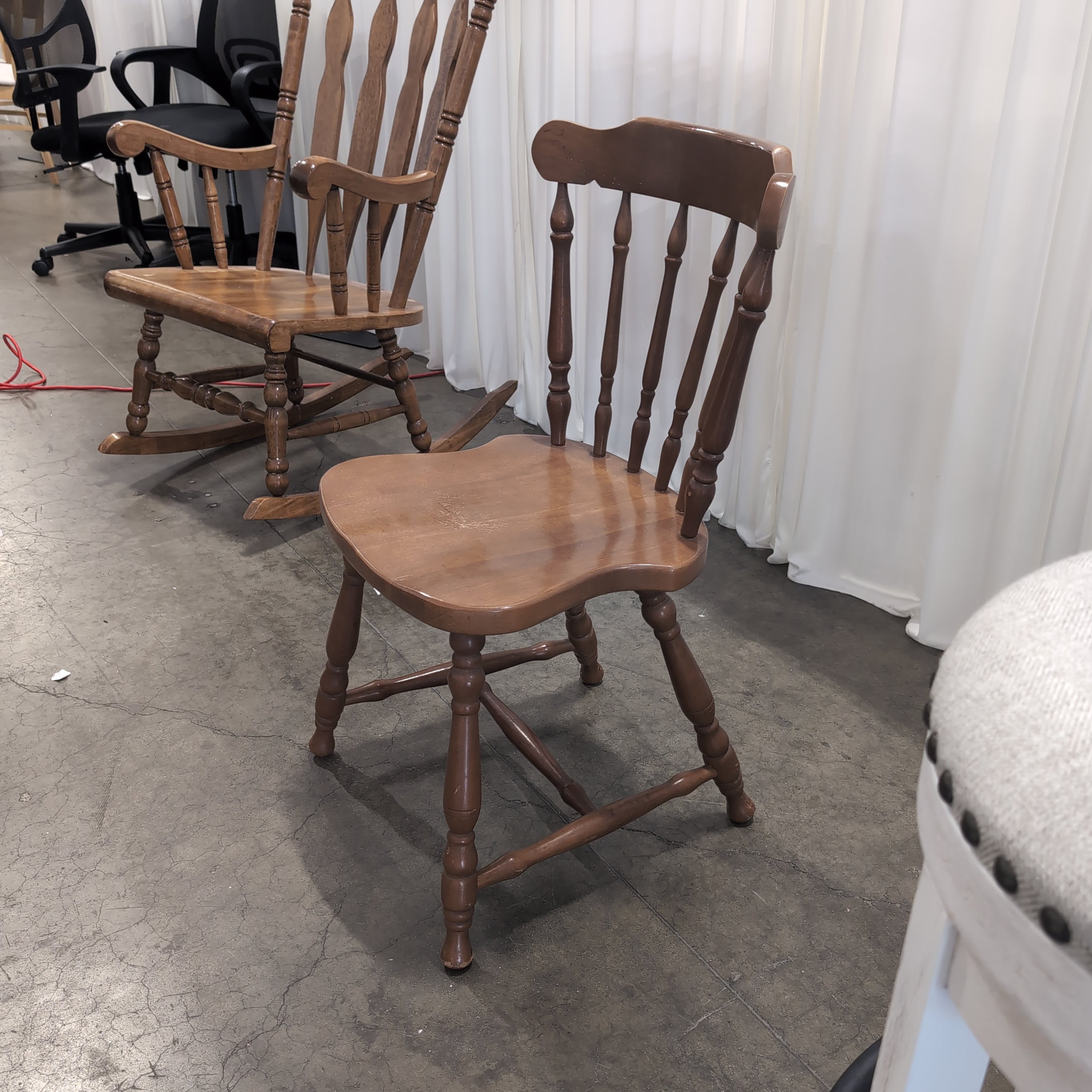 Traditional Brown Wood Spindle Back Chair