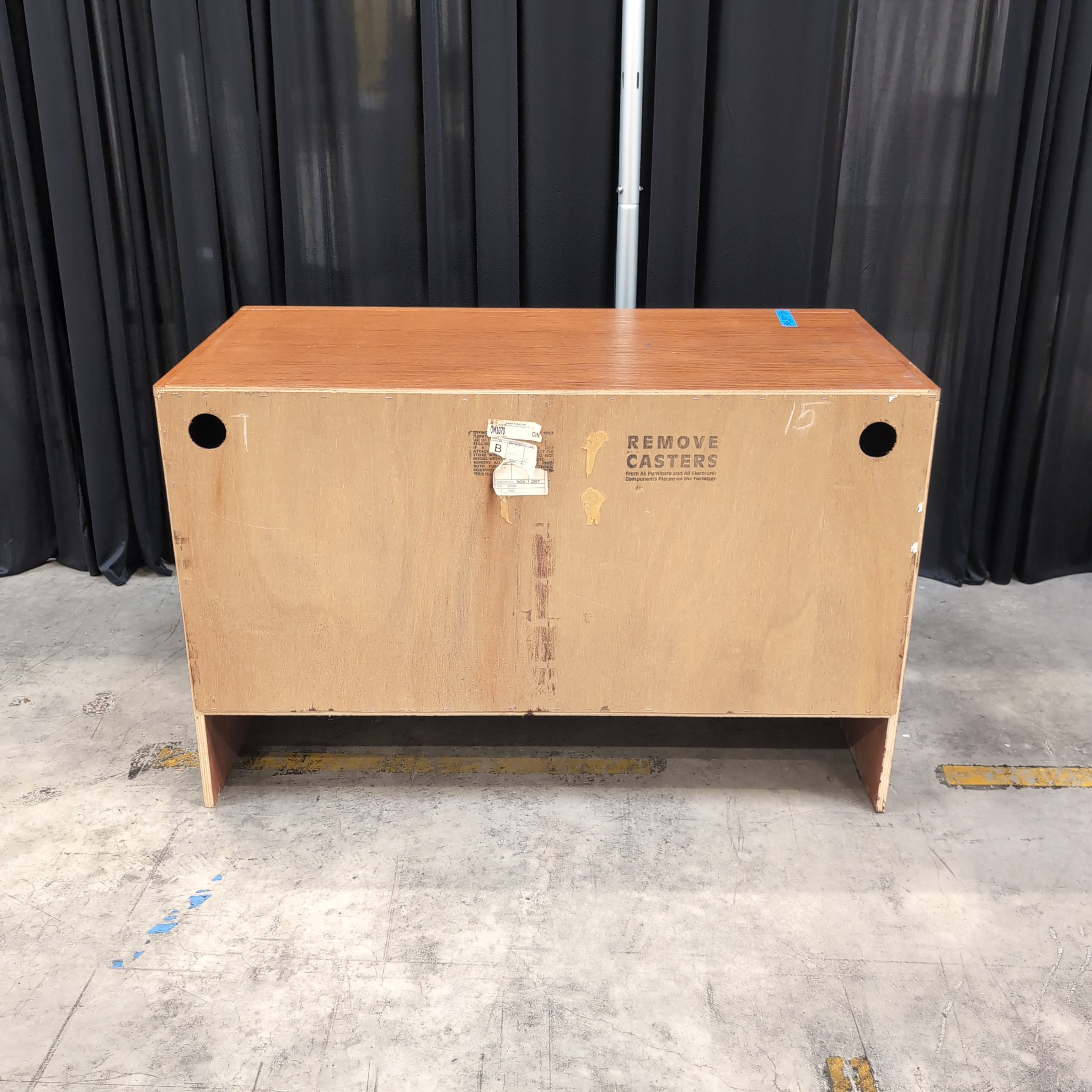 Mission Style Oak Wood TV Stand with Two Doors