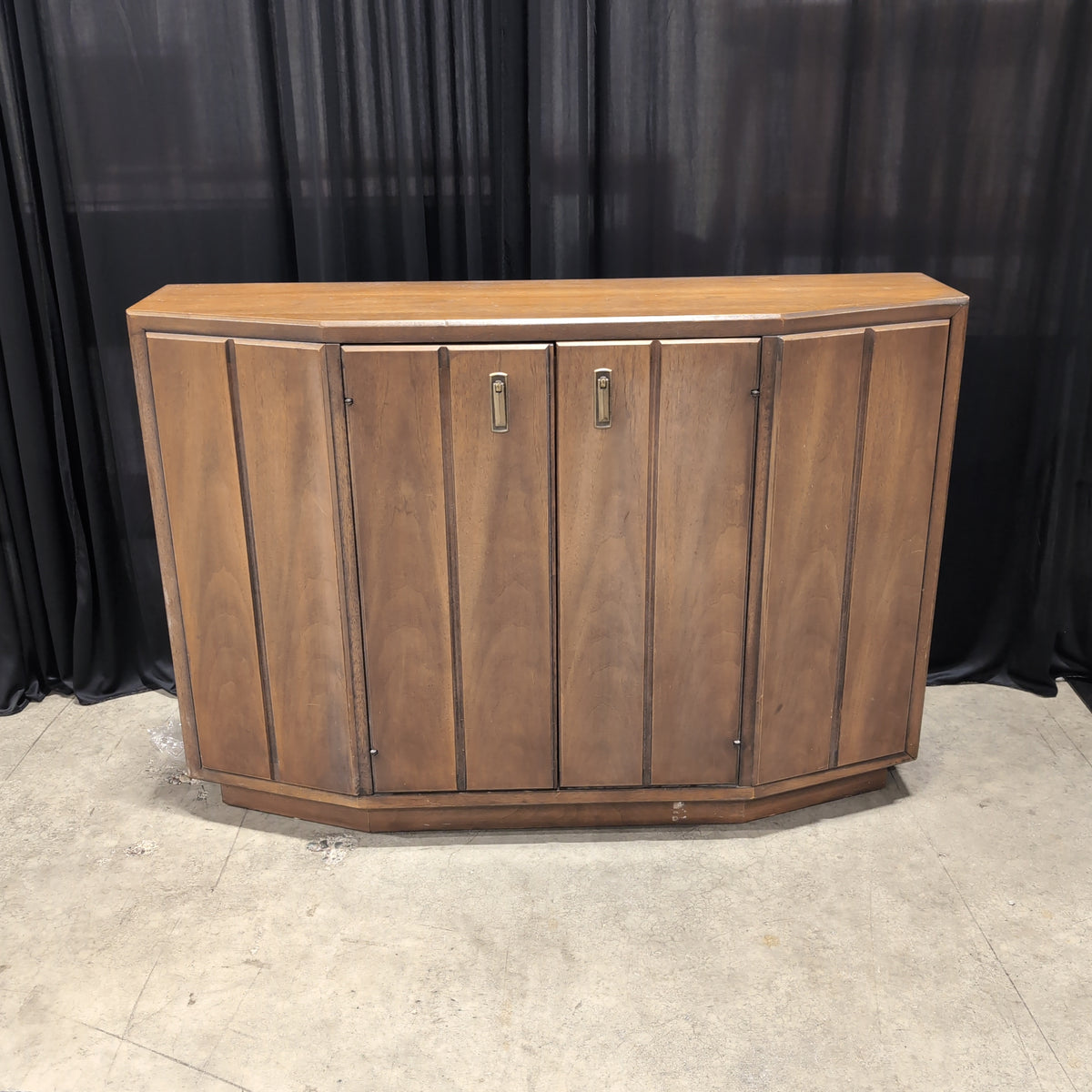 Mid-Century Style Curved Front Buffet in Wood