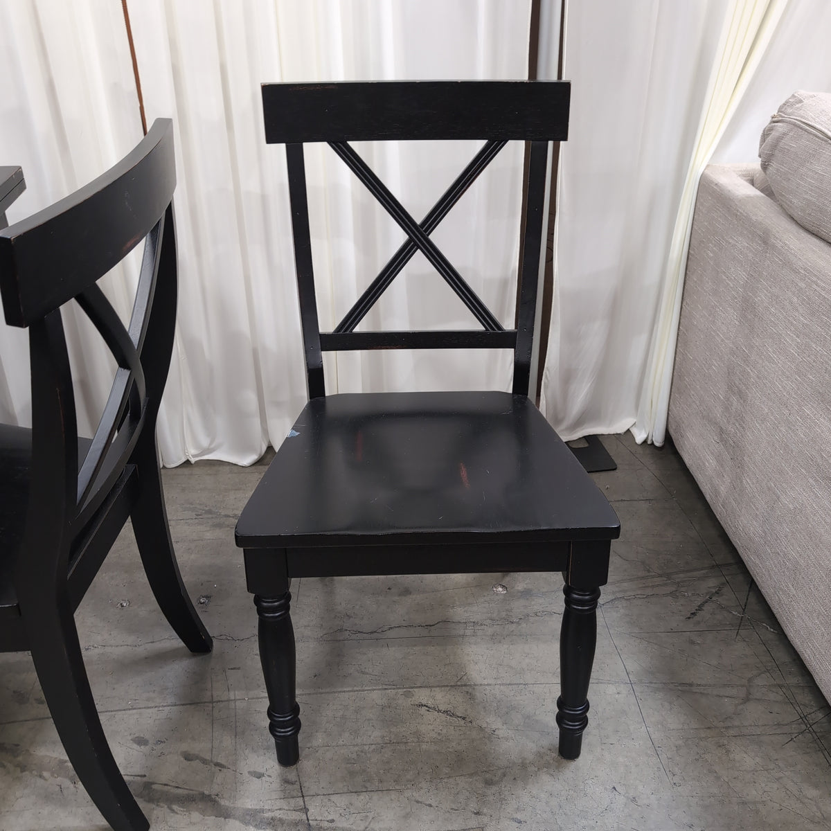 Black Wood X-Back Dining Chair