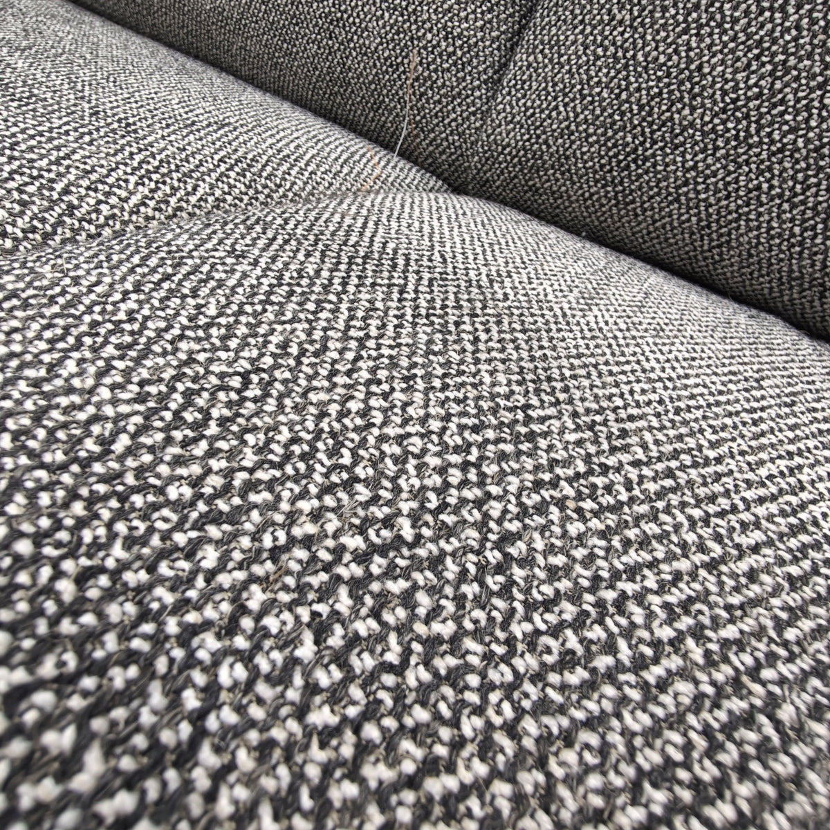 Light Grey Fabric Couch with Tapered Wood Legs