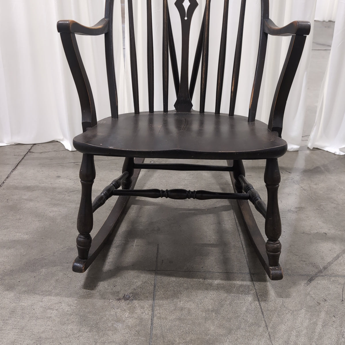 Webster Mfg. Co. Windsor Style Spindle Back Rocking Chair in Dark Wood