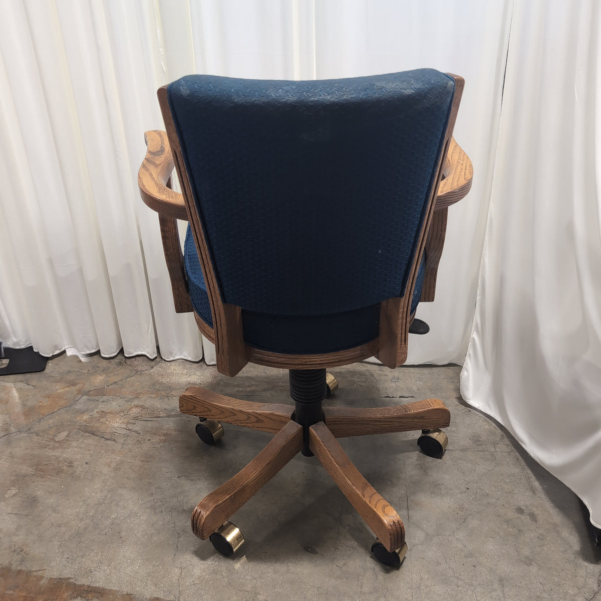 Traditional Wood Frame Office Chair with Casters