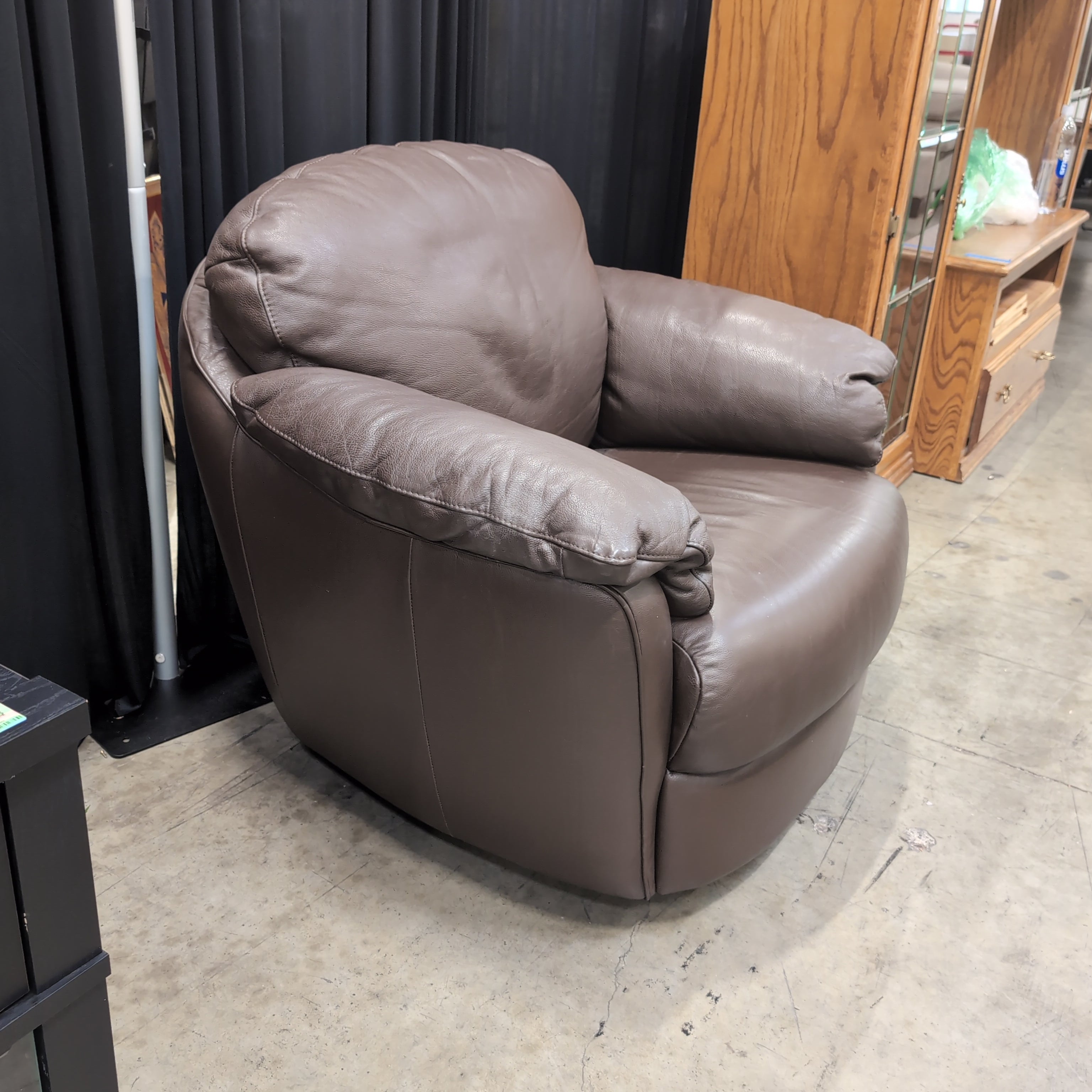 Plush Brown Leather Recliner