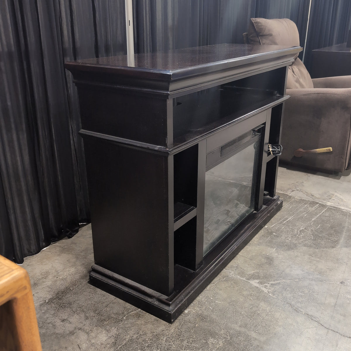 Espresso Finish TV Stand with Electric Fireplace