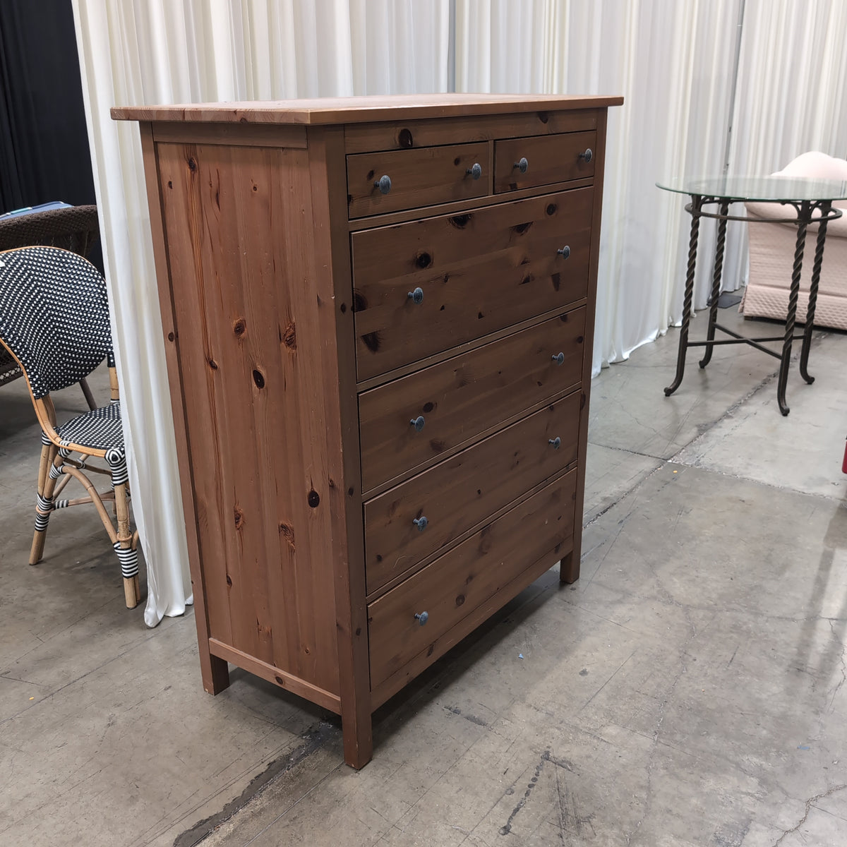 Natural Pine Six-Drawer Dresser