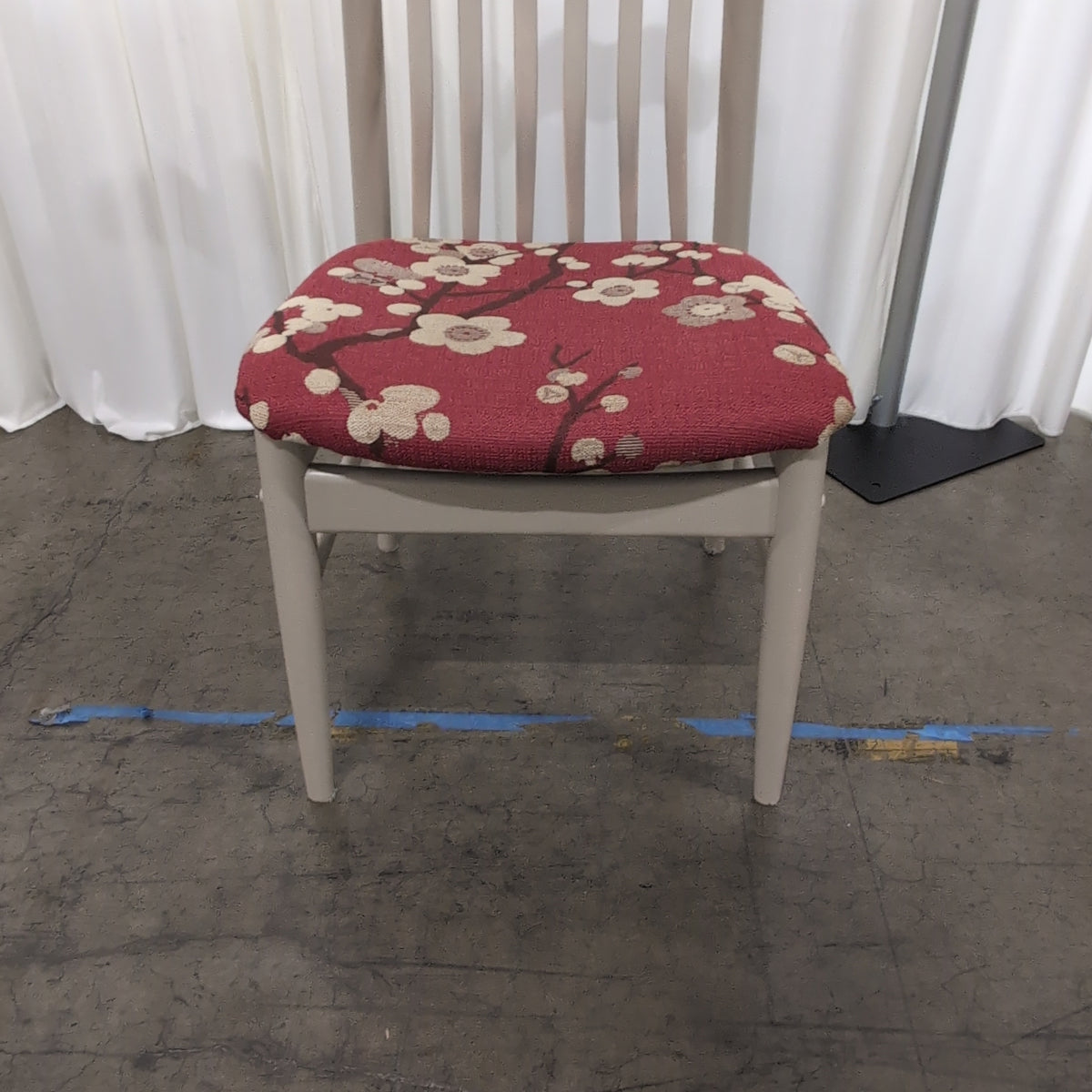 Set of Four Light Gray Wood Spindle Back Dining Chairs