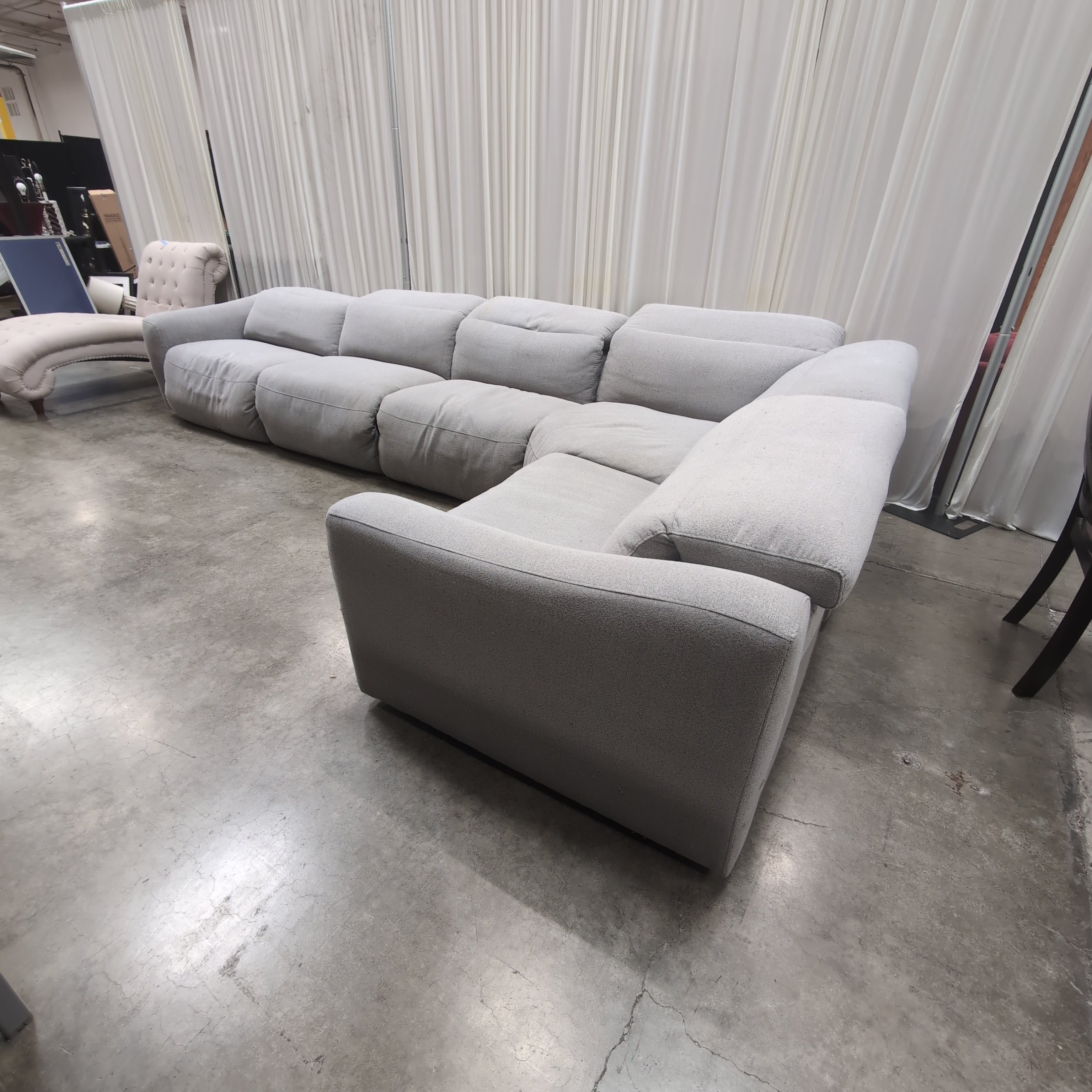 Light Gray Modular Fabric Sectional Couch