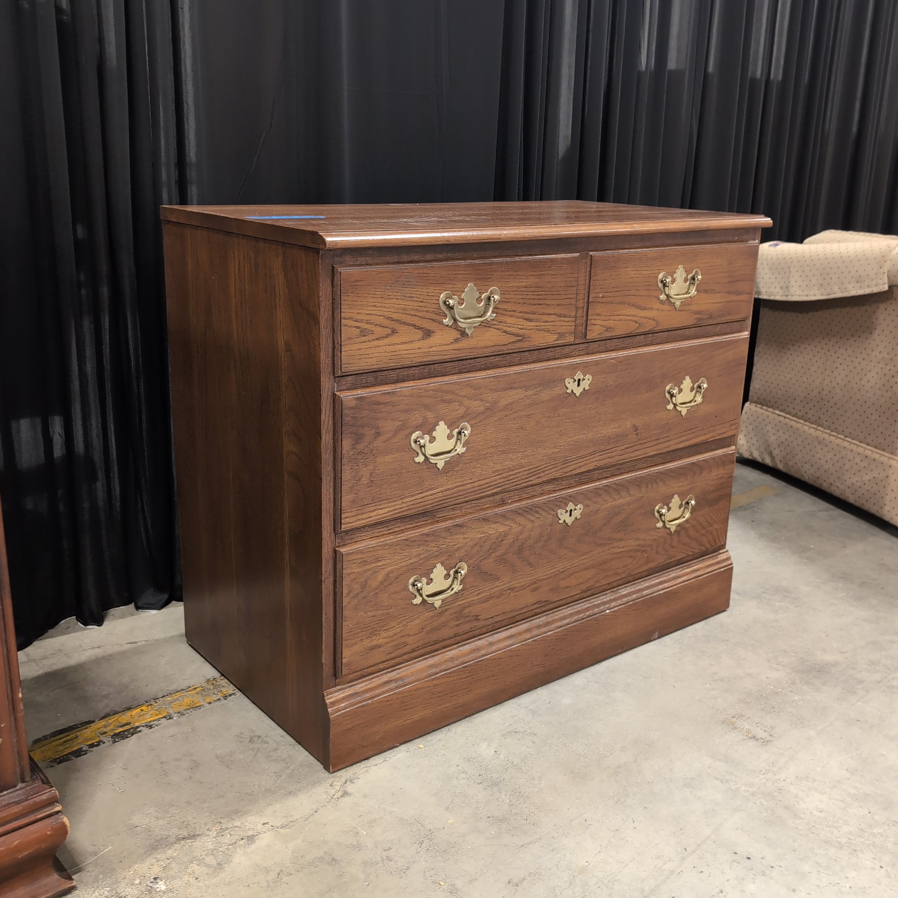 Medium Brown Wood TV Stand with Cabinet Doors