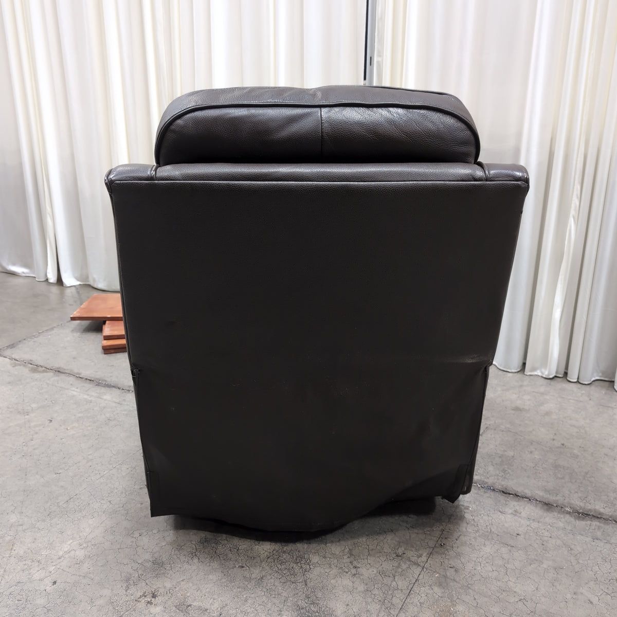 Dark Brown Leather Recliner with Lever Handle