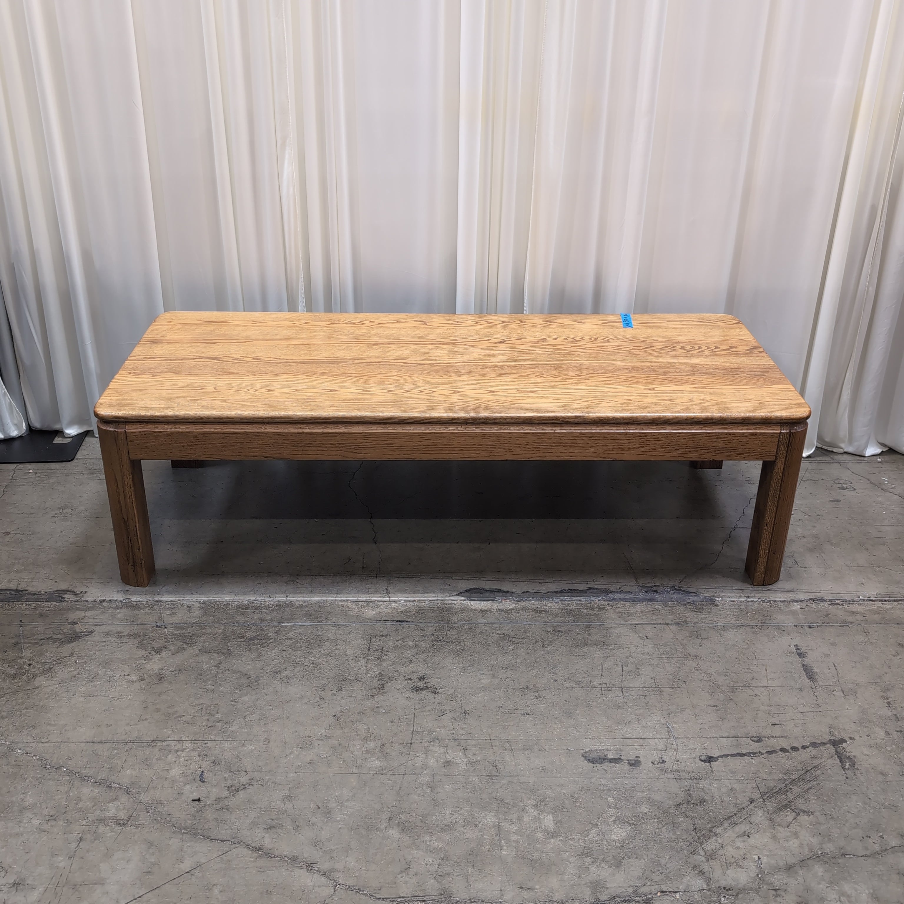 Light Brown Wood Rectangular Coffee Table