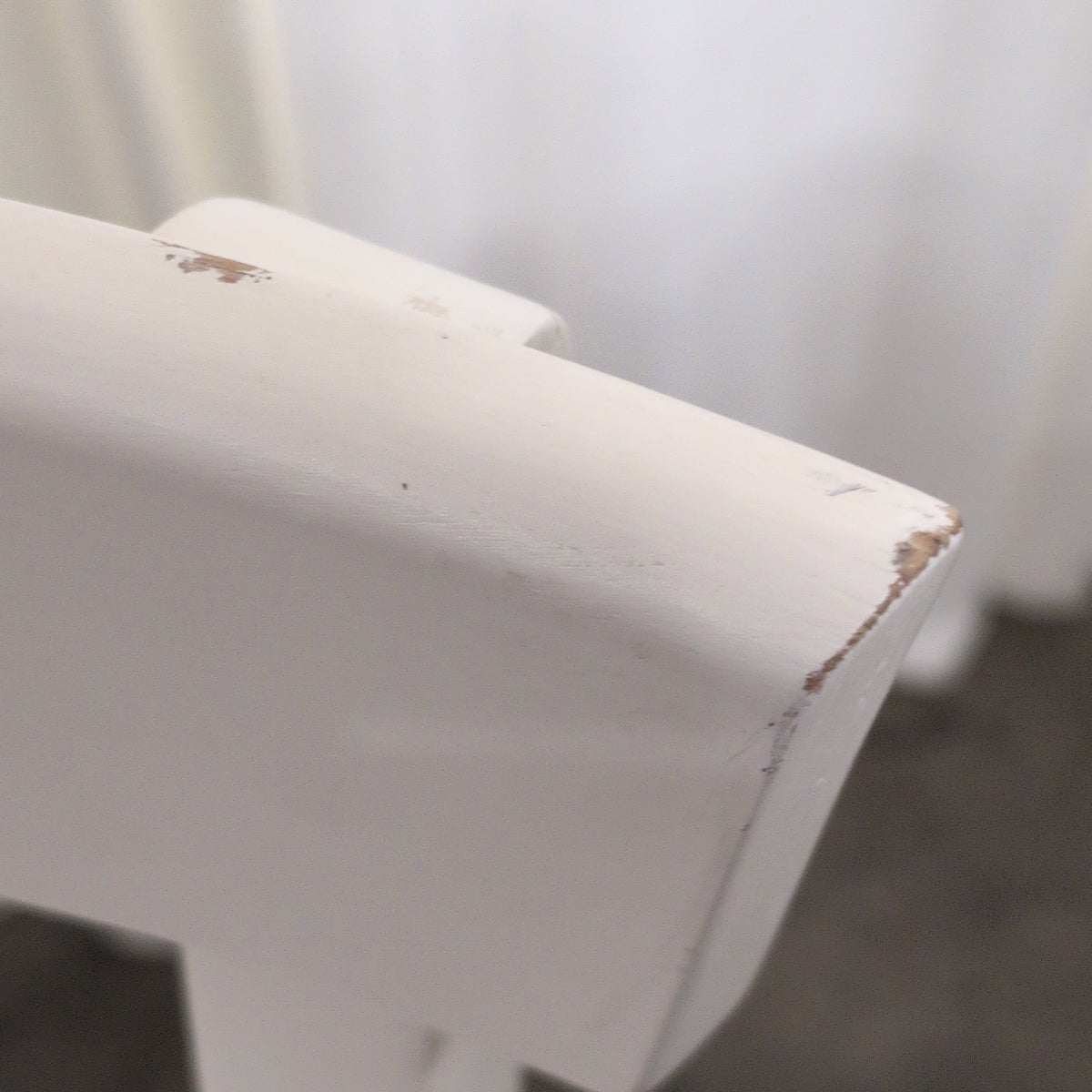 Pair of White Wood Bar Stools with Backs