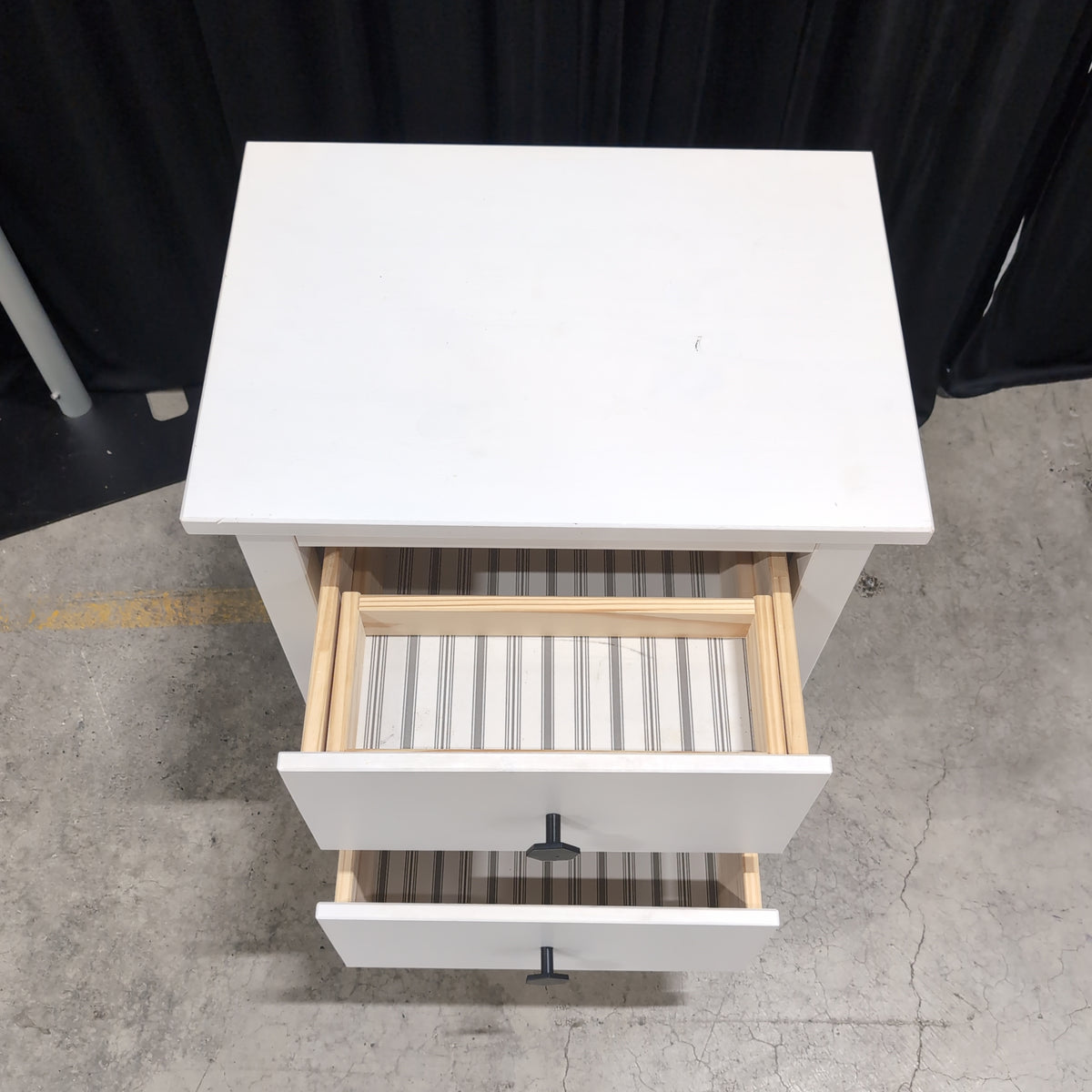 Contemporary White Two-Drawer Nightstand