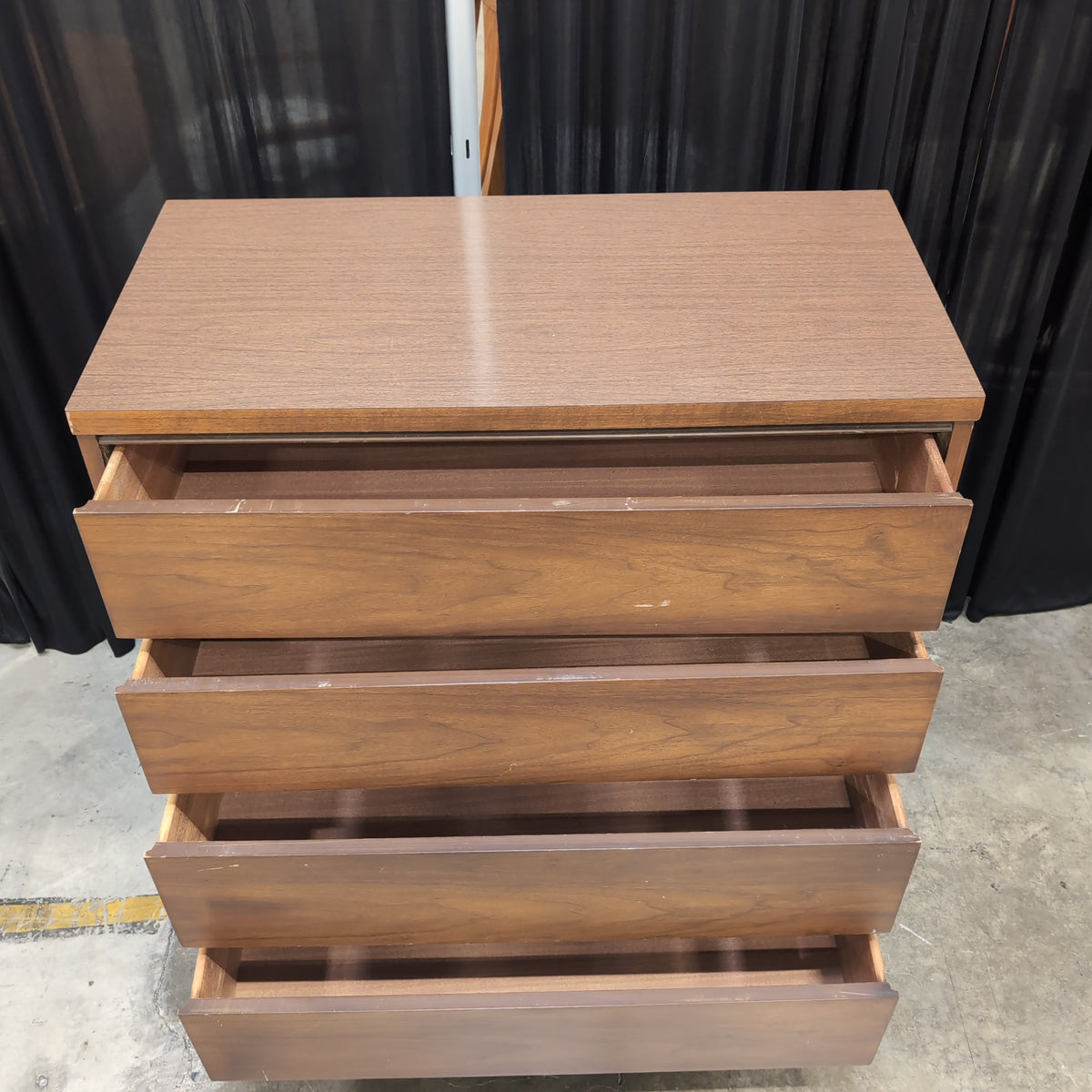 Brown Mid-Century Style Four-Drawer Dresser in Wood