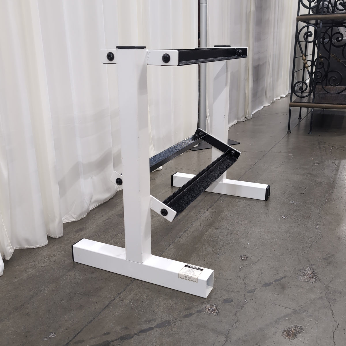 Minimalist White and Black Metal TV Stand