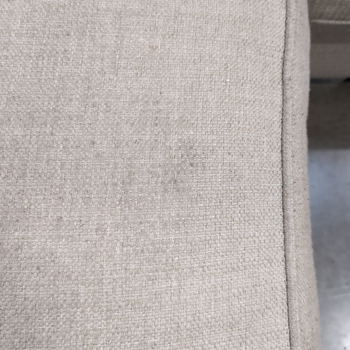 test Oatmeal Woven Fabric L-Shaped Sectional Couch with Piping Detail....test