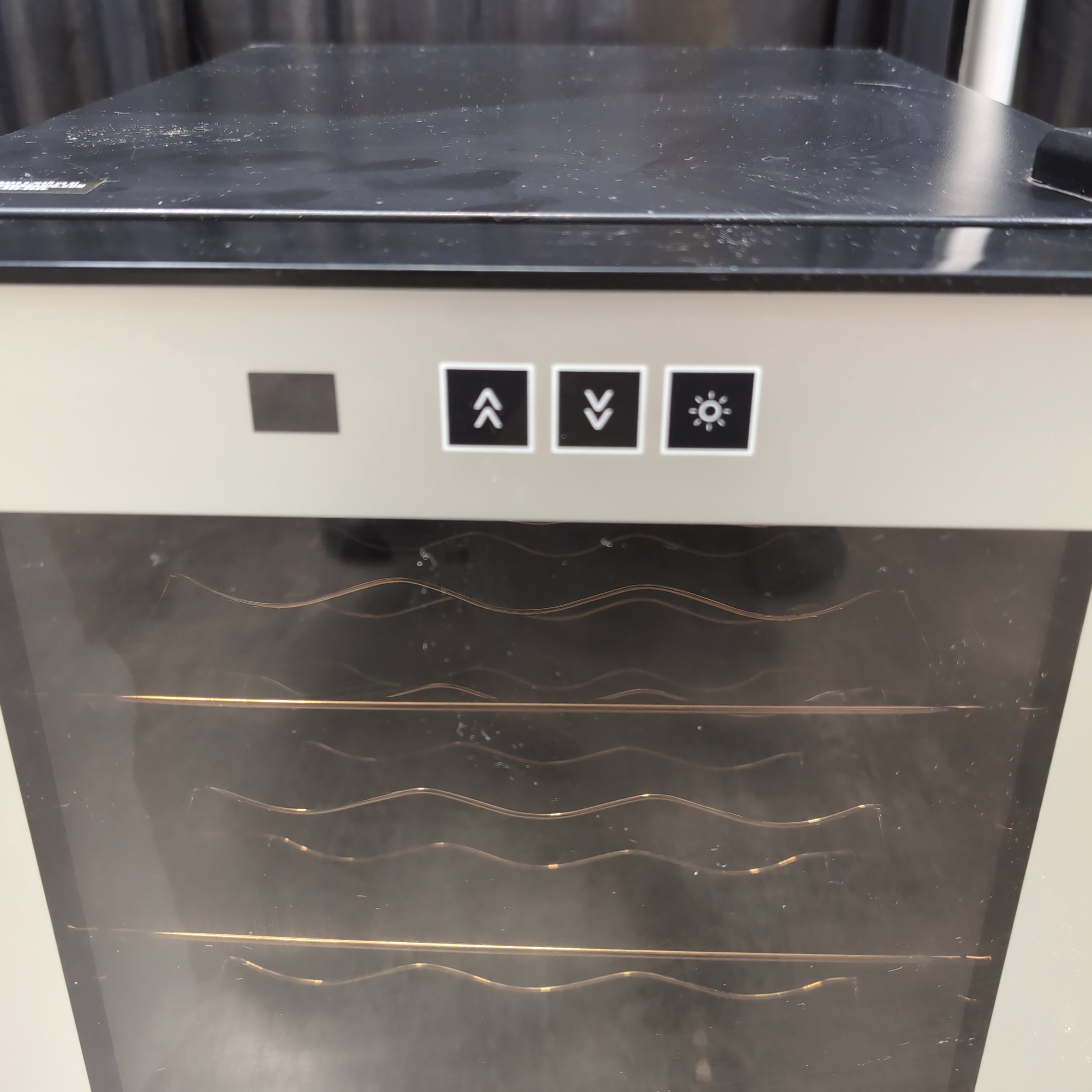 Emerson Compact Black Wine Cooler with Glass Door