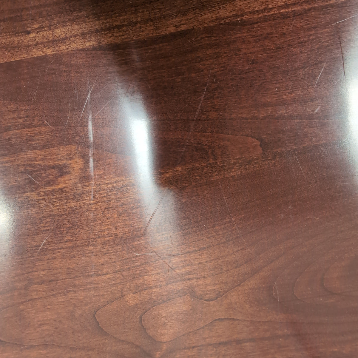 Dark Cherry Oval Wood Coffee Table with Cabriole Legs