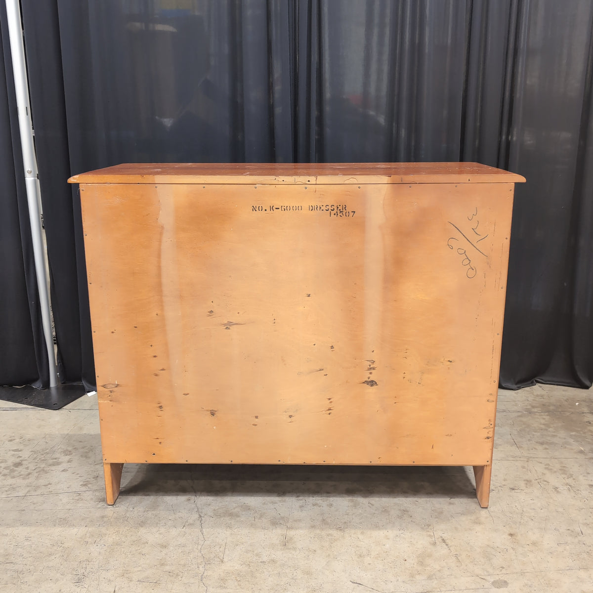 Cherry Stained Wood Four-Drawer Dresser